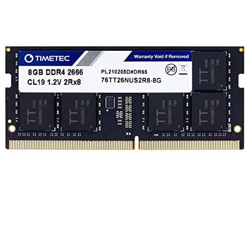 Timetec 8GB DDR4 2666MHz PC4-21300 Non-ECC Unbuffered 1,2V CL19 2Rx8 Dual Rank 260 Pin SODIMM Laptop Notebook PC Computer Memory RAM Module Upgrade (8GB)