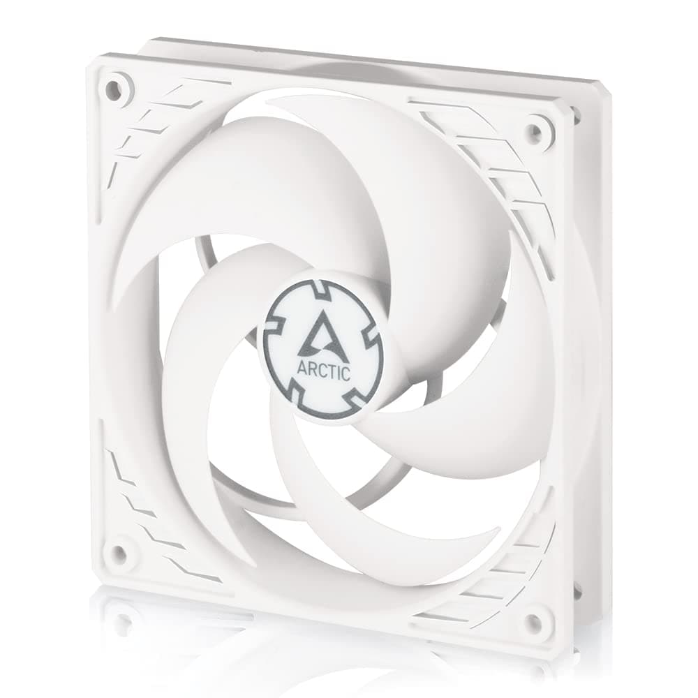 ARCTIC P12 PWM PST - PC Lüfter, 120 mm PWM PST Gehäuselüfter optimiert für statischen Druck, Case Fan mit PST-Anschluss, 200-1800 rpm (0 rpm <5%) - Weiß