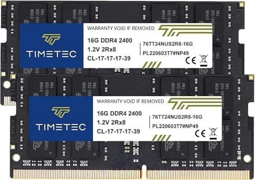 Timetec Elite Arbeitsspeicher (32 GB Kit (2 x 16 GB) DDR4 2400 MHz PC4-19200 Non-ECC ungepuffert 1,2 V CL17 2Rx8 Dual Rank 260 Pin SODIMM Laptop Notebook PC Computer Arbeitsspeicher RAM Upgrade (32 GB