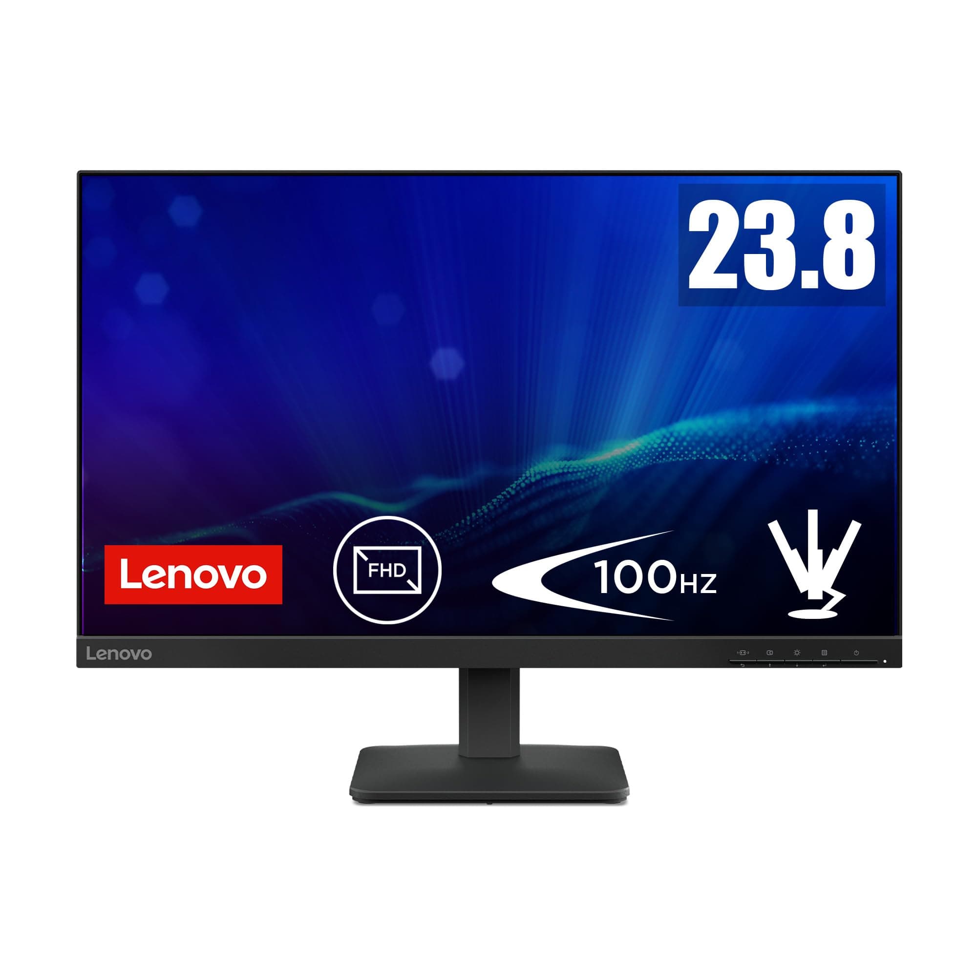 Lenovo L24-4e | 23.8" Full HD WLED Monitor | 1920x1080 | 16:9 | 100 Hz | 4ms Reaktionszeit | IPS-Panel | HDMI | VGA Anschluss | Entspiegelt | Raven schwarz | 3 kg