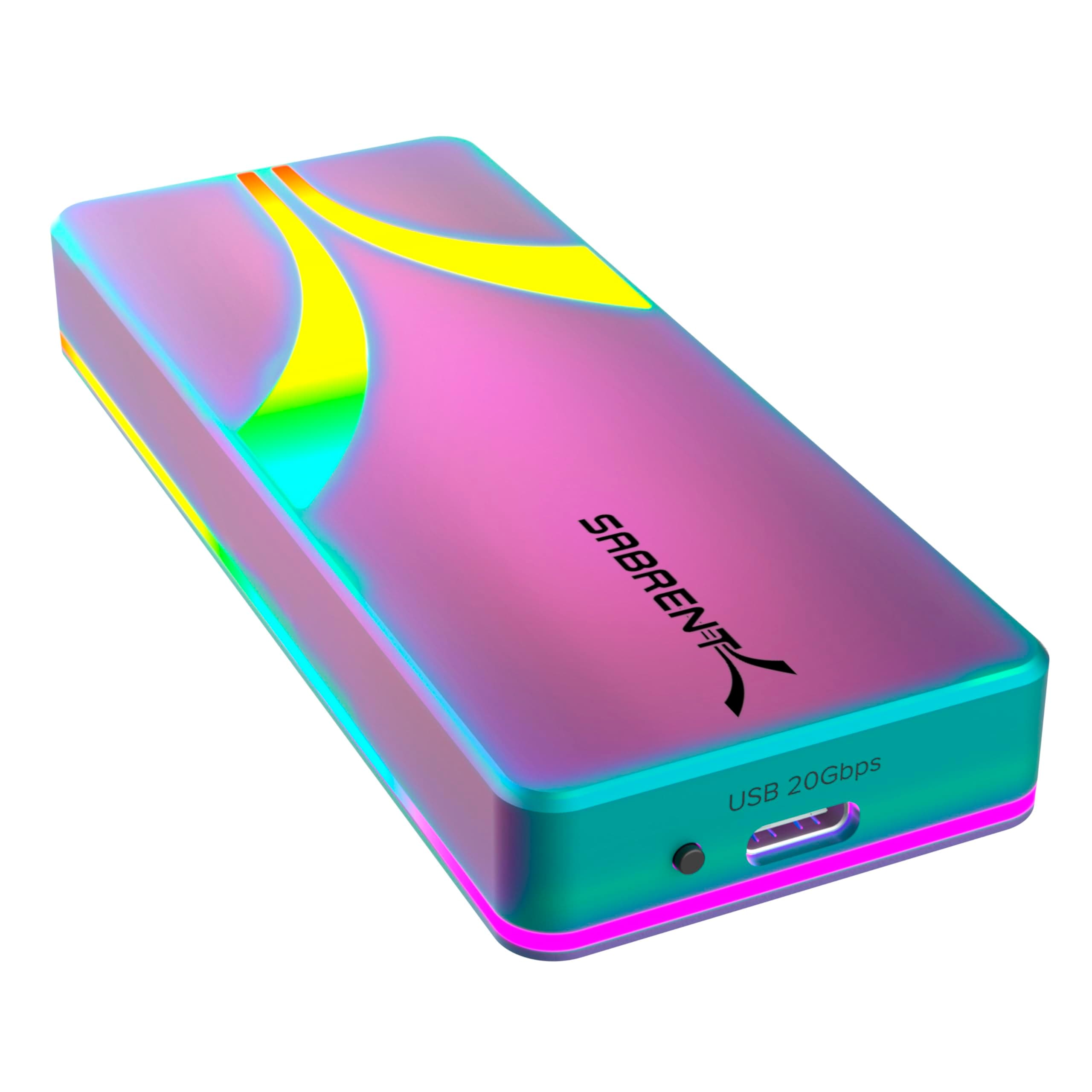 SABRENT Rocket RGB USB C 20Gbps M.2 SATA NVMe SSD Gehäuse - Special Edition (EC-RGBC)