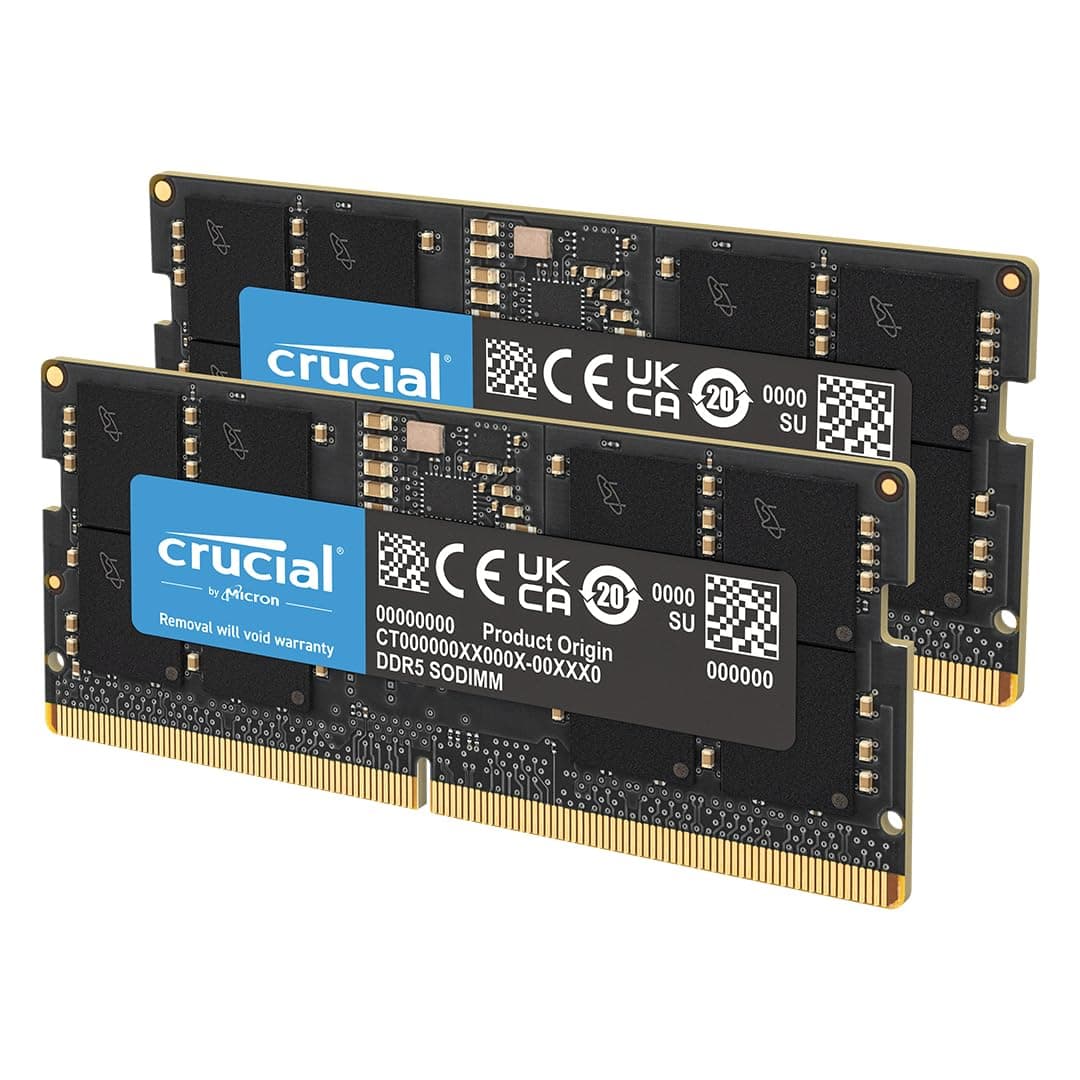 Crucial RAM 64GB Kit (2x32GB) DDR5 5200MHz (oder 4800MHz) Laptop-Speicher CT2K32G52C42S5