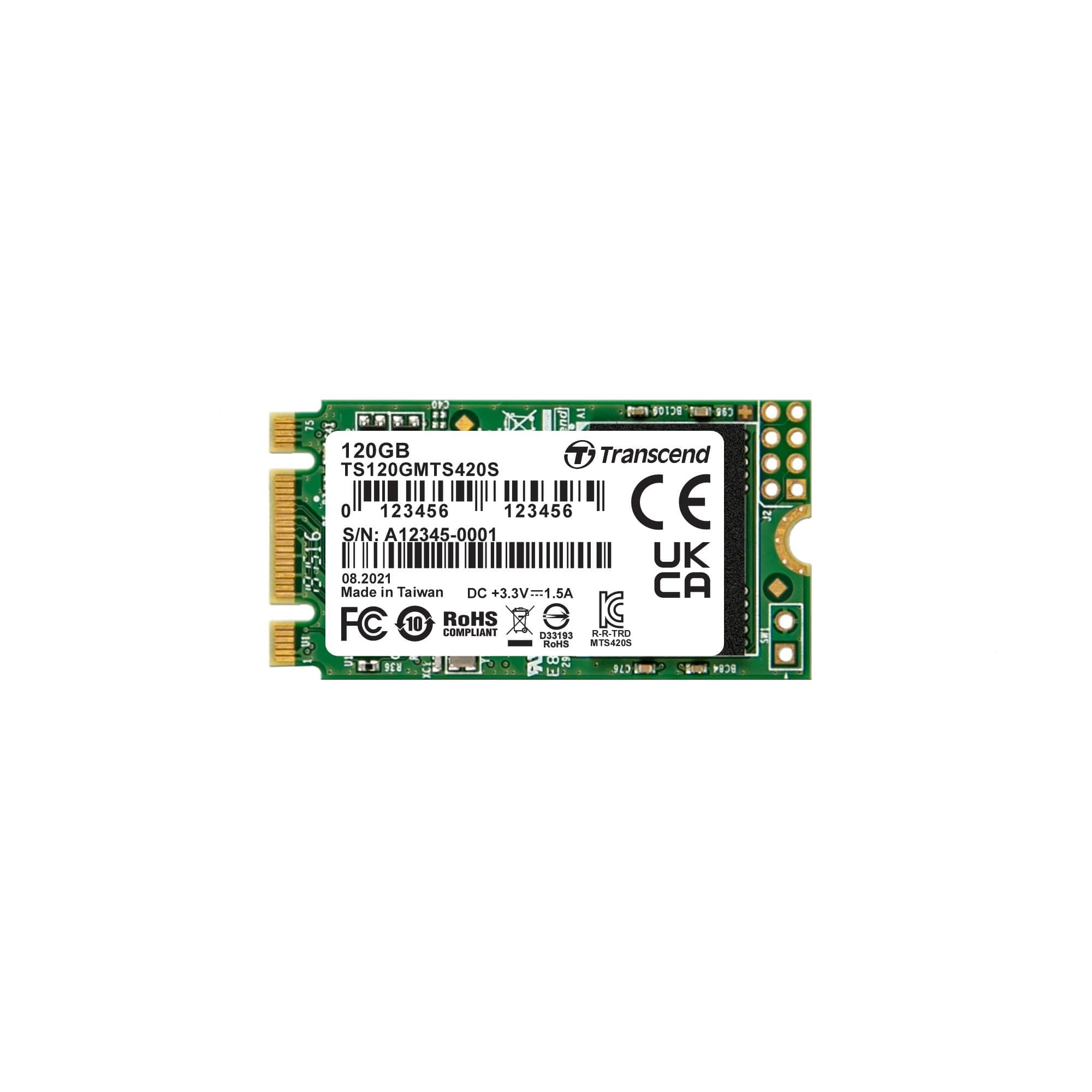 Transcend 120GB MTS420S M.2 2242 SATA III 6Gb/s interne SSD 3D TLC NAND - TS120GMTS420S