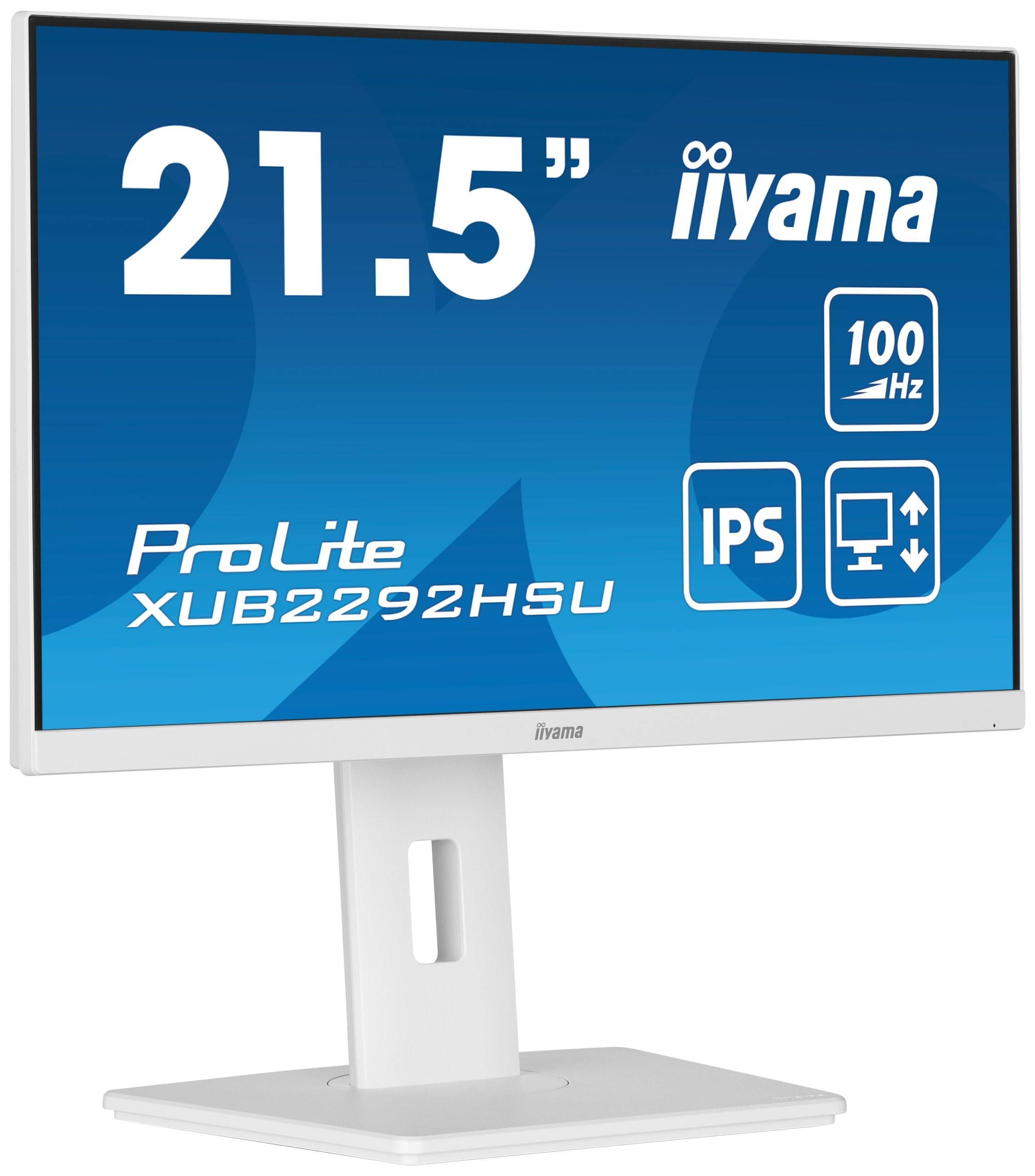 iiyama Prolite XUB2292HSU-W6 54,6cm 21,5" IPS LED-Monitor Full-HD 100Hz HDMI DP USB3.2 Höhenverstellung Pivot FreeSync weiß