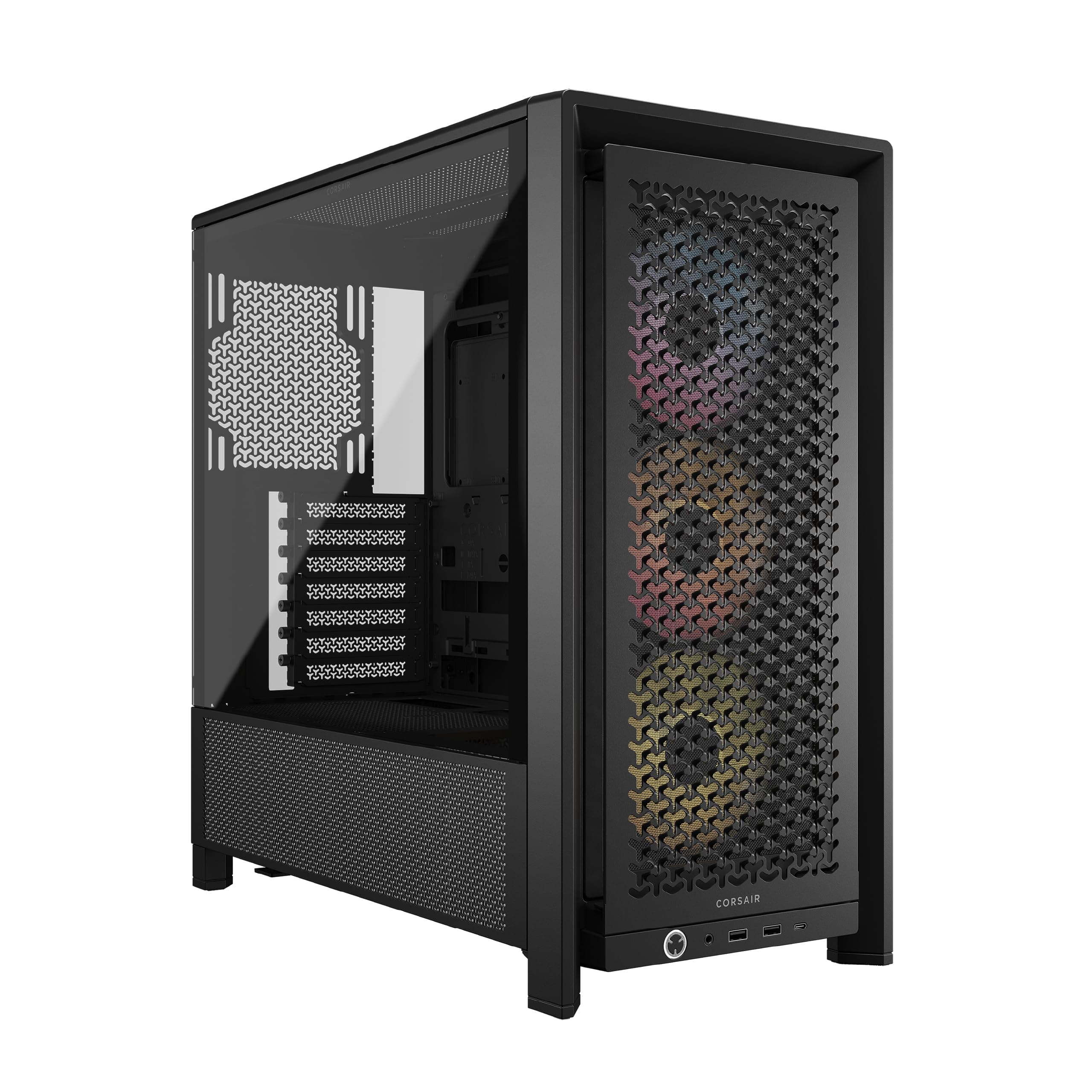 CORSAIR Frame 4000D RS ARGB Modulares Mid-Tower ATX PC-Gehäuse – Hoher Luftstrom, 3X Vorinstallierte RS ARGB-Lüfter, ASUS BTF, MSI Project Zero, Gigabyte Project Stealth – Schwarz