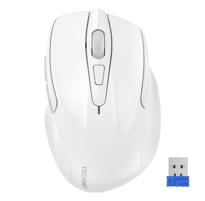 TECKNET Kabellose Maus, Pro 2.4G 4000 DPI Wireless Maus 6 Tasten mit Nano Empfänger, 24 Monate Batterielaufzeit, 5 Einstellbare DPI-Pegel für PC Laptop iMac MacBook Microsoft Pro, Office Home