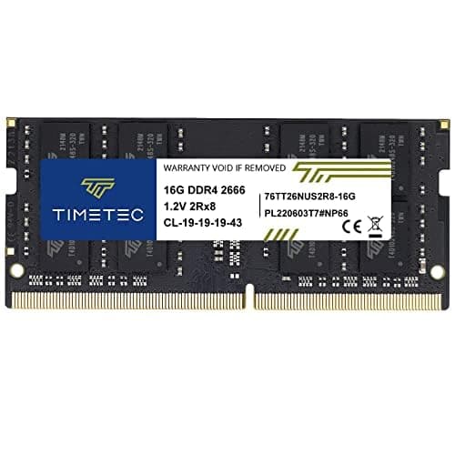 Timetec 16GB DDR4 2666MHz PC4-21300 Non-ECC Unbuffered 1.2V CL19 2Rx8 Dual Rank 260 Pin SODIMM Laptop Notebook PC Computer Speicher RAM Modul Upgrade (16GB)