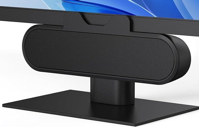Plyee Audio Monitor Speakers, Computer Speakers für Desktop-PC, USB-Lautsprecher mit integriertem USB-A- und Typ-C-Anschluss, einfach an Monitore Klemmen, 10W (Schwarz)