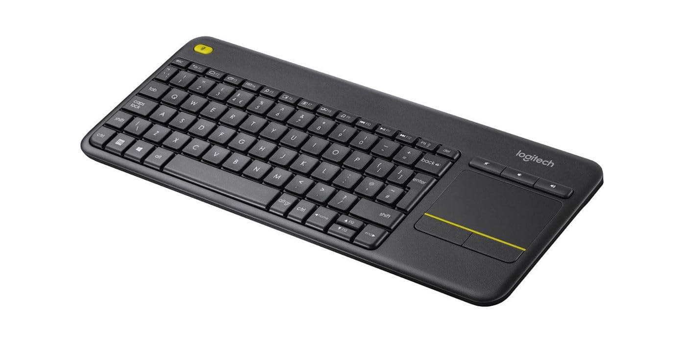 Logitech K400 Plus Kabellose Touch-TV-Tastatur mit integriertem Touchpad, US QWERTY-Layout - Schwarz