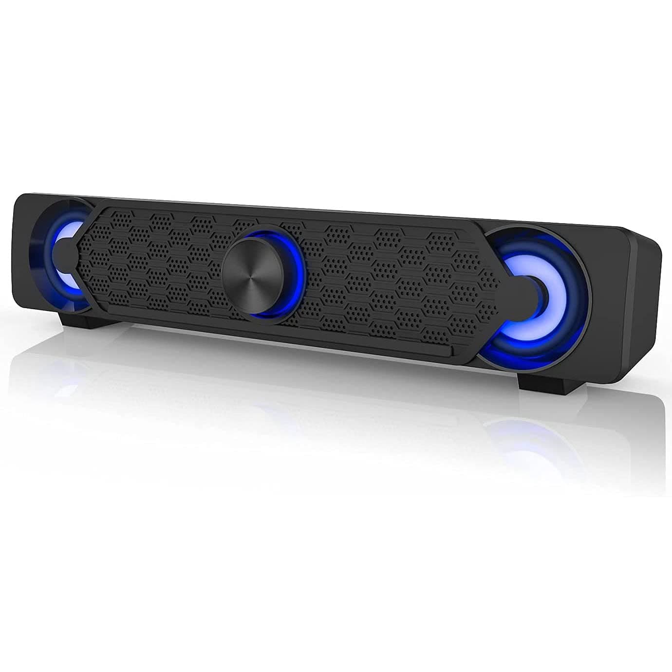 Smalody Computer-Soundbar, PC-Lautsprecher, USB-Soundbar, Gaming mit coolen LED-Lichtern, Multimedia, perfekt für PC-Spiele, Computer, Desktop, Laptop