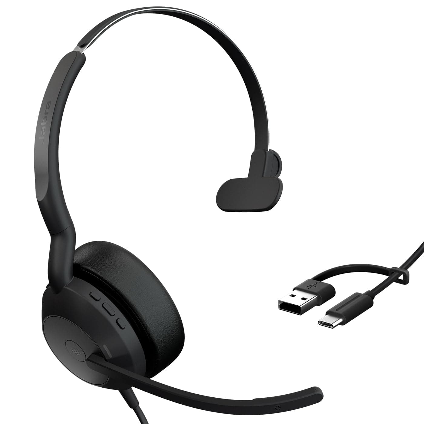 Jabra Evolve2 50 - USB-A/USB-C - schnurgebundenes Mono Headset Zertifiziert für UC-Plattformen