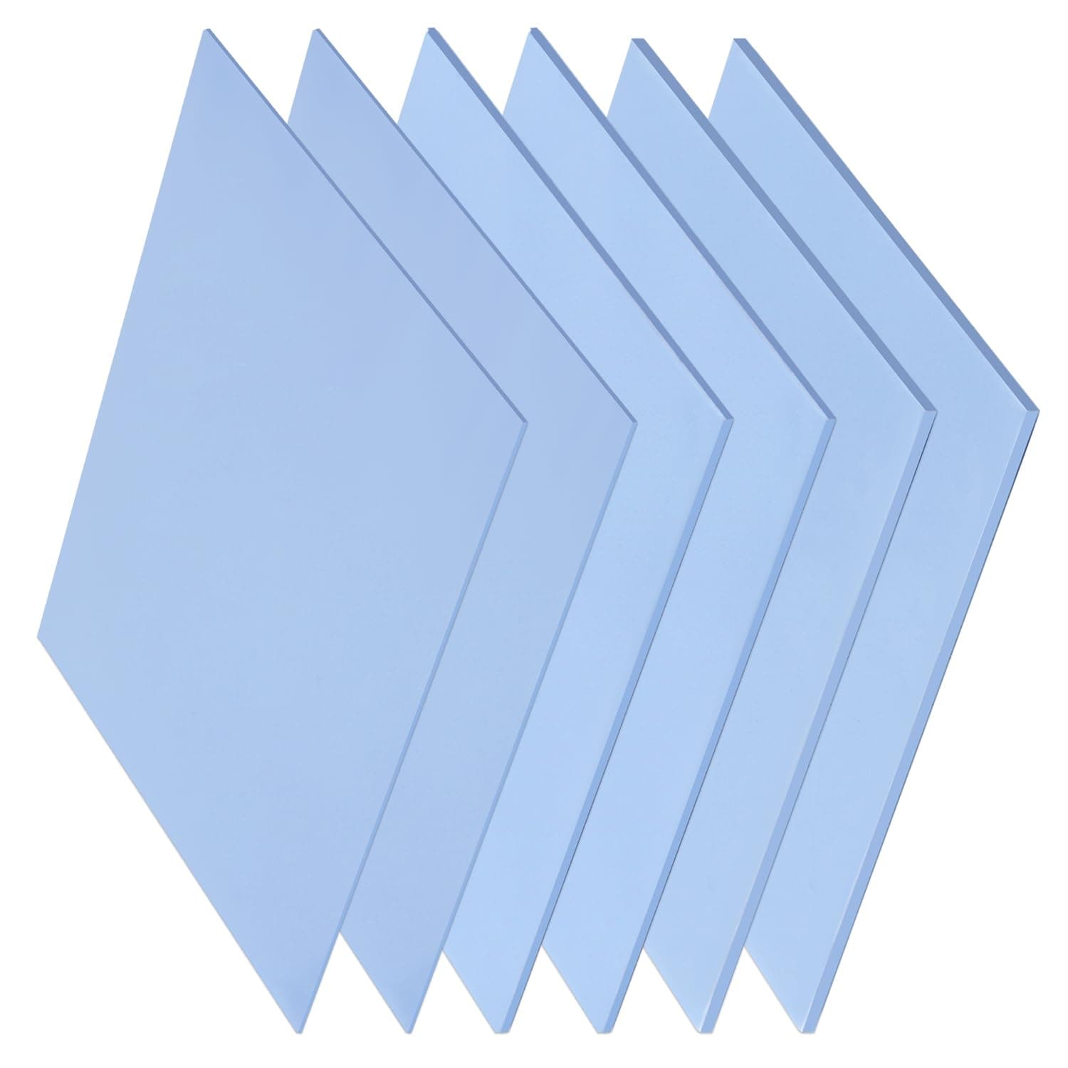 VooGenzek 6 Stücke 100 x 100 mm Wärmeleitende Silikonpads Dicke 0.5/1/1.5mm mit 6.0 W/mk Wärmeleitfähigkeit, Wiederverwendbar Wärmeleitend Silikon Pad, für SSD-CPU-GPU-LED-IC-Chipsatzkühlung