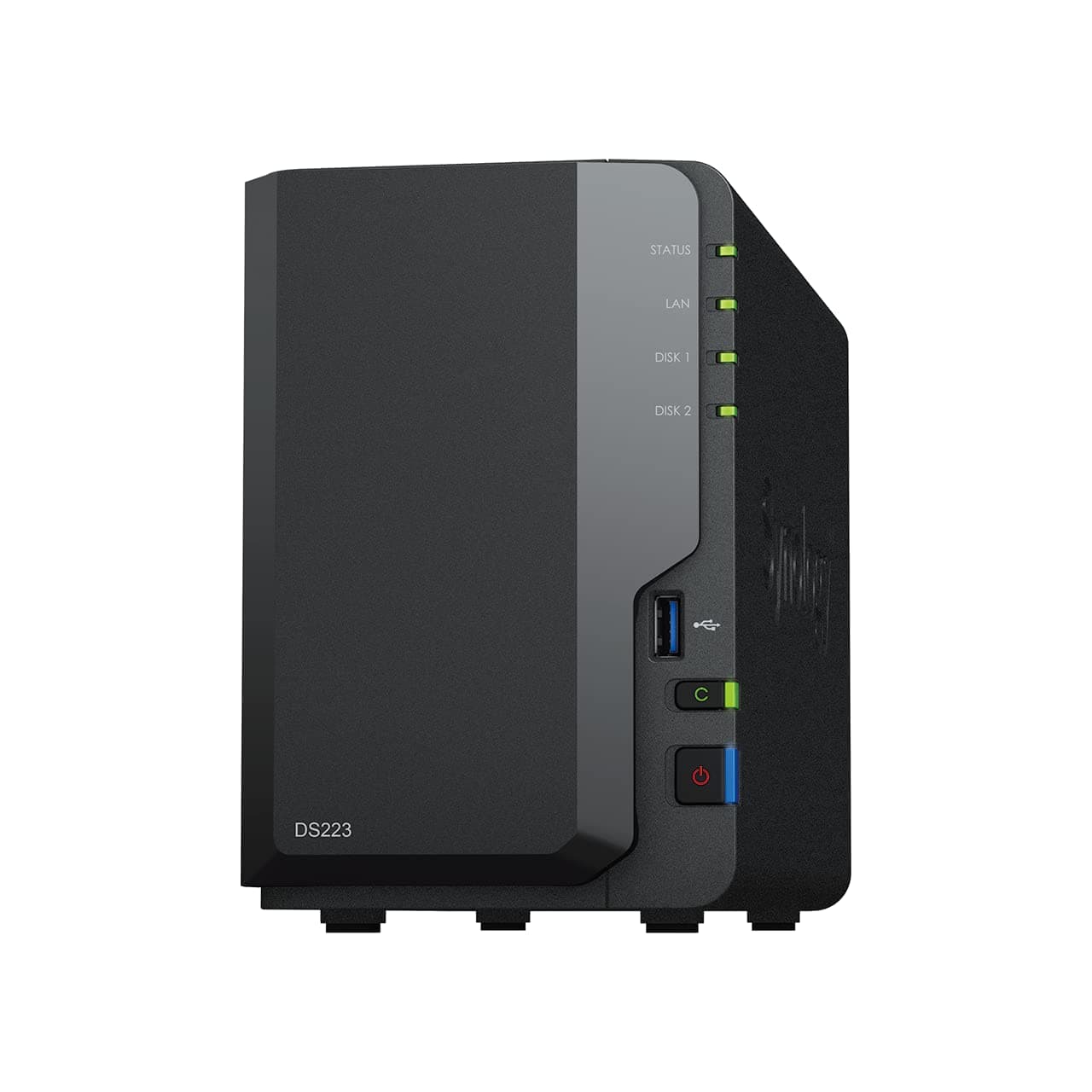 Synology DS223 2-Bay Diskstation NAS (Realtek RTD1619B Quad-Core 2GB Ram 1xRJ-45 1GbE LAN-Port) Bundle mit 2 x 12TB WD RED Plus HDD WD120EFBX - 68B0EN0