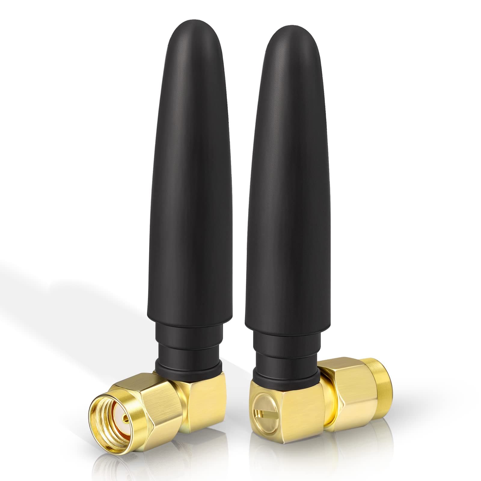 Eightwood WiFi Antenne Klein 2,4 G 5 G WLAN Antenne RP-SMA Stecker Rechtwinklige Antenna Omnidirektional Antenna für WiFi USB Adapter PC PCI Karte FPV Rückfahrkamera Wireless Netzwerkkarte Router