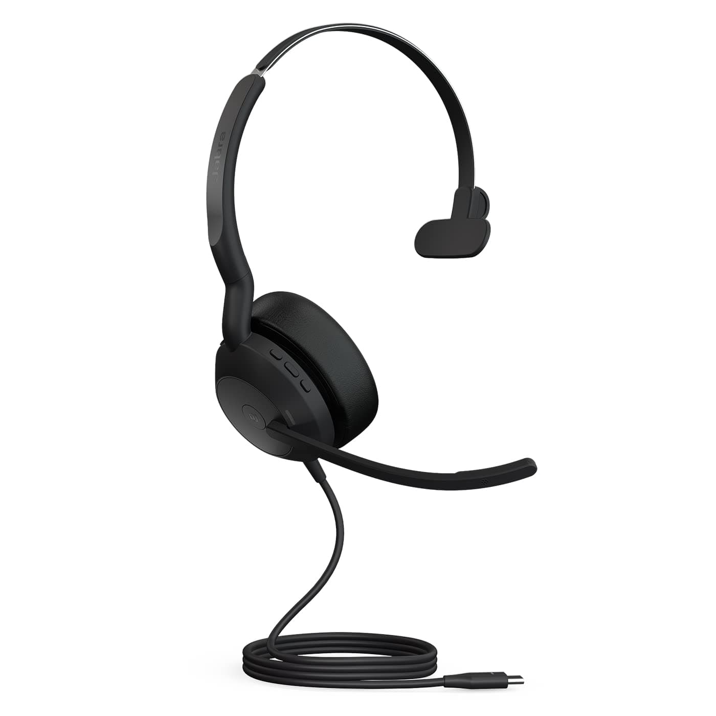 Jabra Evolve2 50 - Kabelgebundenes Mono-Headset Air Comfort - Mikrofone mit aktiver Geräuschunterdrückung (ANC) - für MS Teams Zertifiziert, mit Anderen Plattformen kompatibel - Schwarz