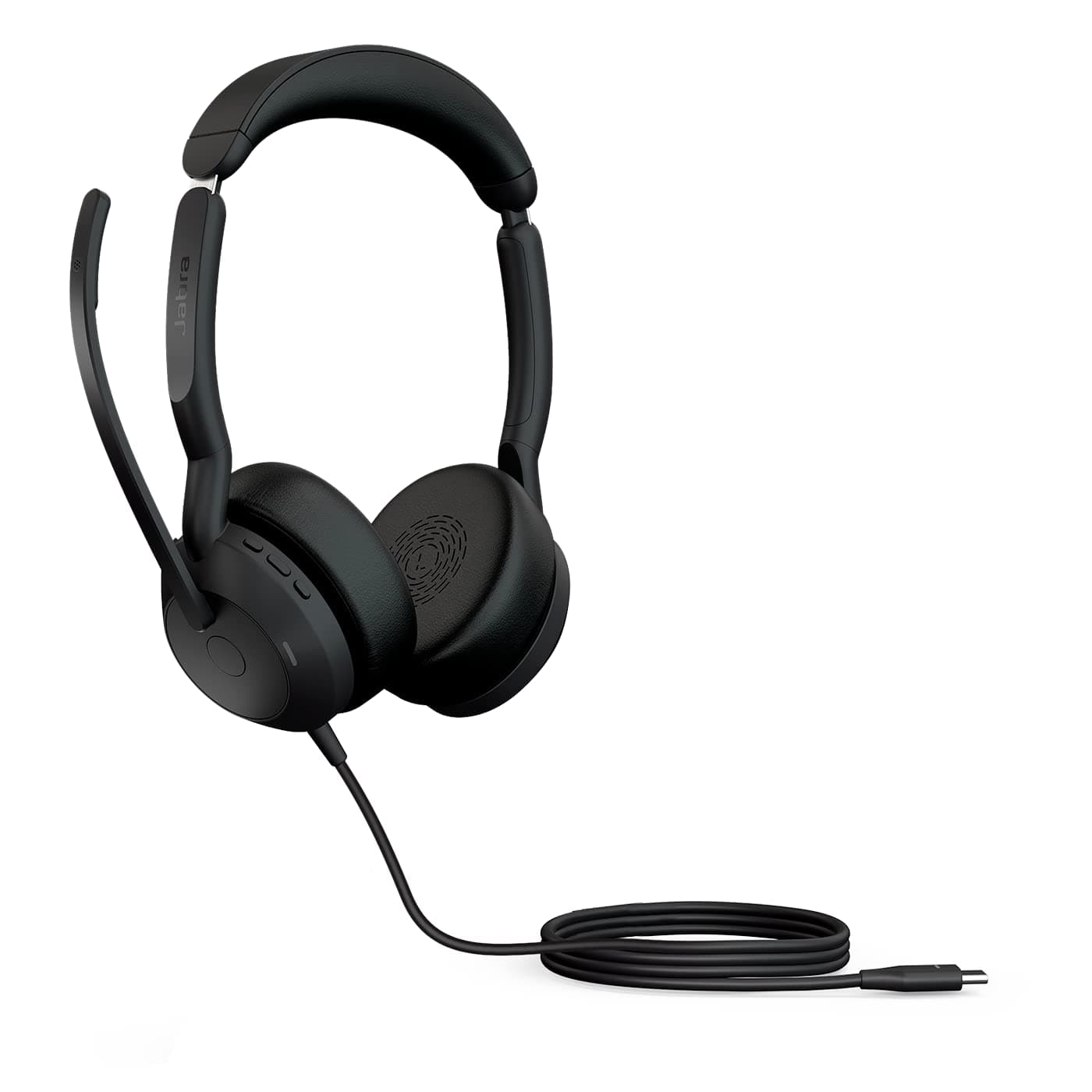 Jabra Evolve2 50 - Kabelgebundenes Stereo-Headset Air Comfort - Mikrofone mit aktiver Geräuschunterdrückung (ANC) - kompatibel mit Allen UC-Plattformen wie Zoom und Google Meet - Schwarz