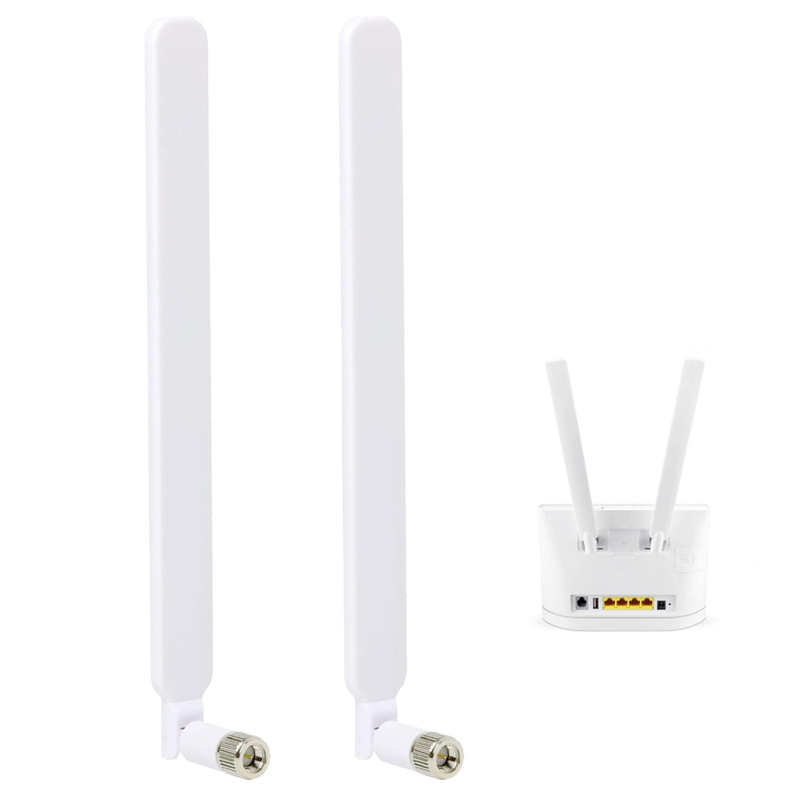 EuAcesry Externe Antenne 4G LTE SMA Male 10dBi, 2Pcs WiFi pc Antenne für LTE Router, Modem, Mobile Gateway, Kamera, Home Phone, Signalverstärker - Weiß