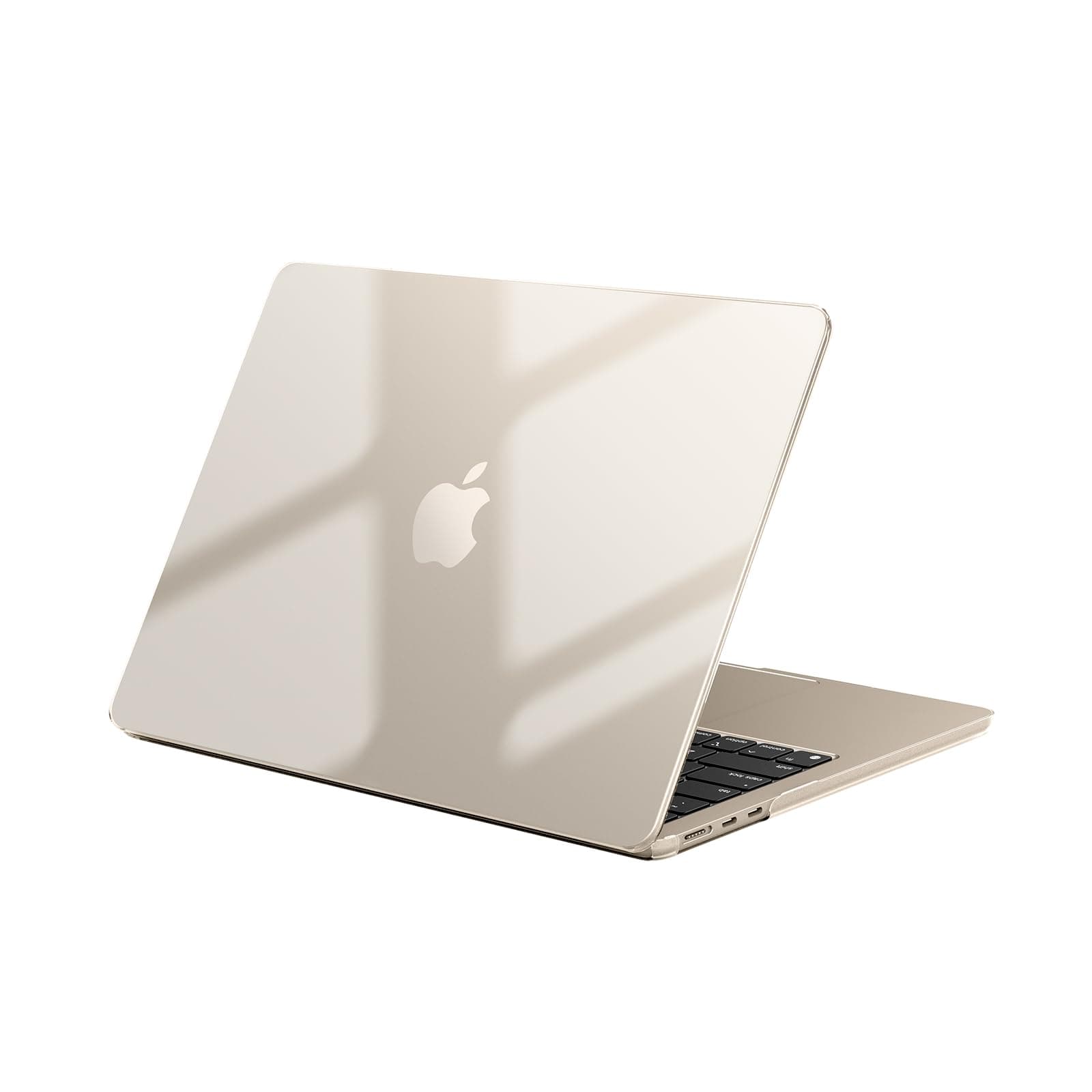 EooCoo Hülle Kompatibel mit MacBook Air M4 M3 M2 13 Zoll 2025 2024 2022 (A3240 A3113 A2681) mit Touch ID, Ultradünne Hartschale Schutzhülle Snap Case Transparent Cover für Mac 13.6 - Kristall Licht