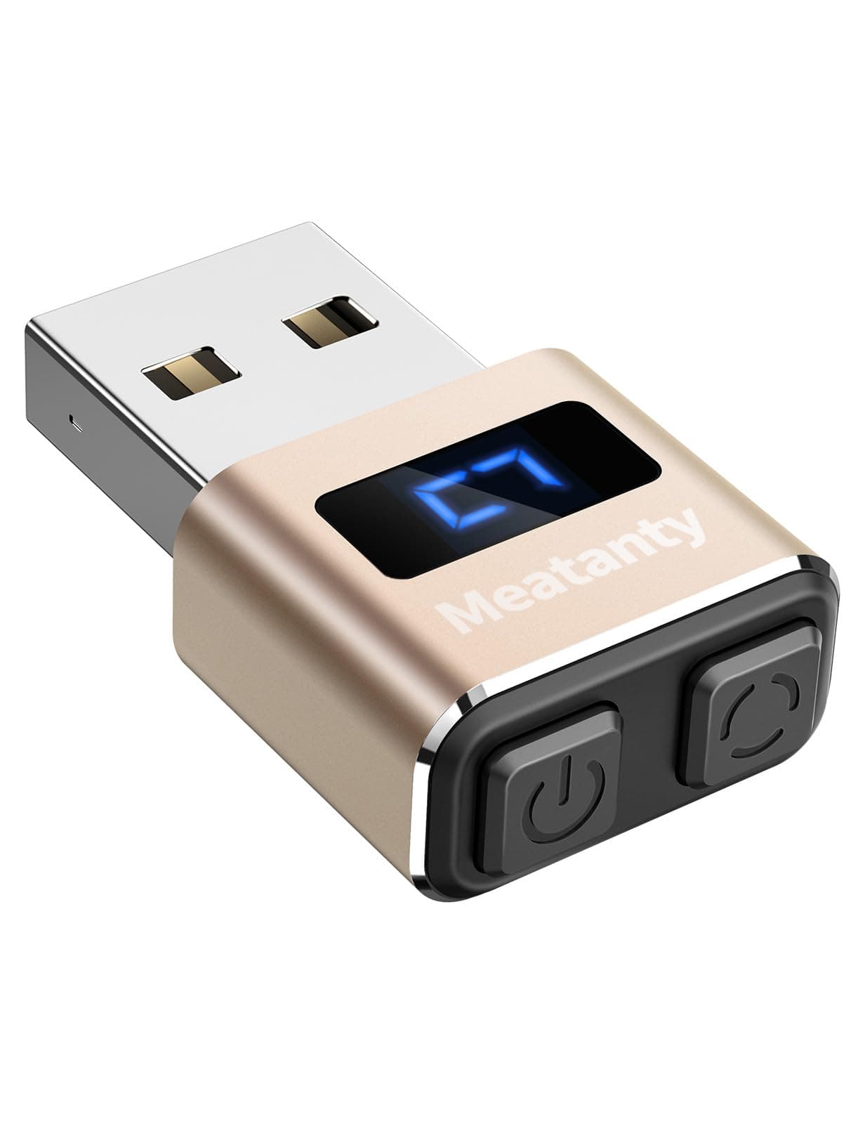 meatanty Metall Tiny Mouse Jiggler, USB Mover Undetectable, Automatic Wiggler with Screen, 3 Modes Mouse Moving Device, Giggler Toggler Jonggler Keep Computer Laptop Awake Office Remote Work - Gold