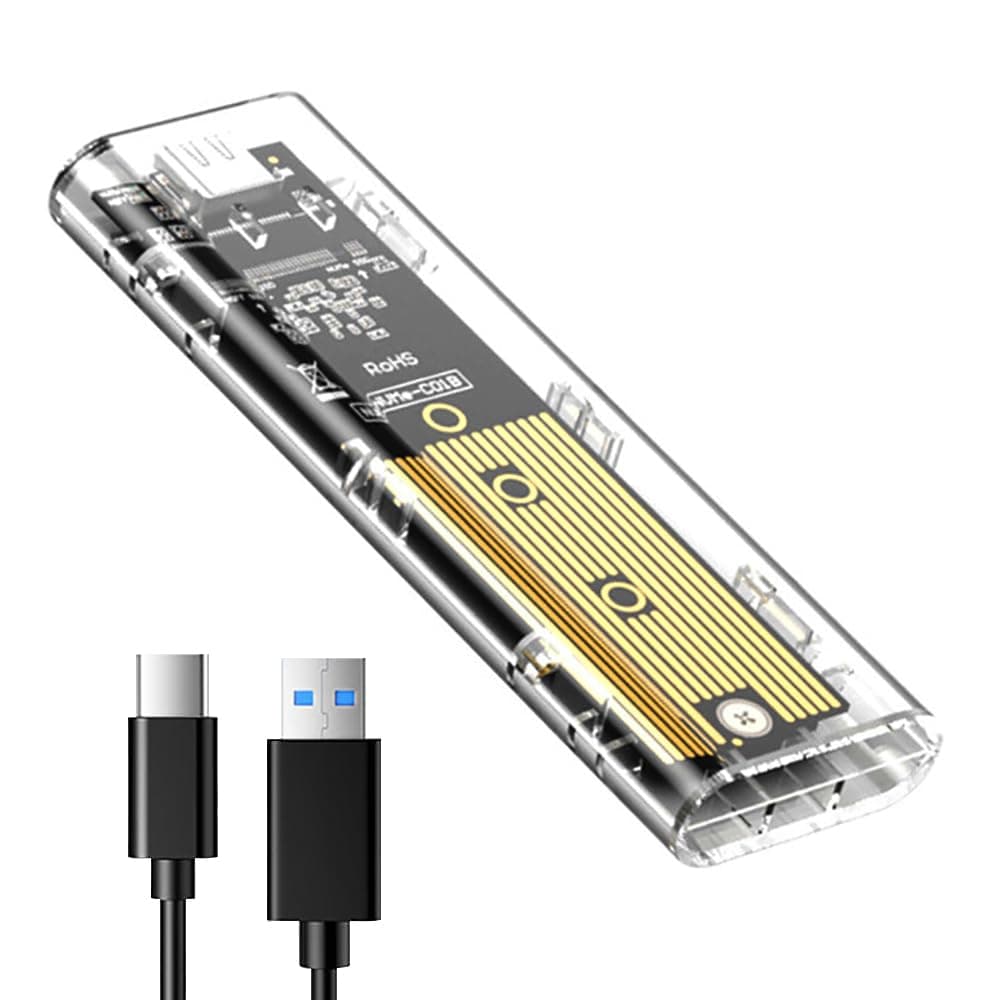 NVME Gehäuse M.2 ssd gehäuse nvme USB Adapter, ssd Adapter m2 ssd gehäuse pcie m2 Adapter 10Gbps USB3.1 Gen2 für ssd m2 gehäuse Größe 2230/2242/2260/2280 Untersützt UASP