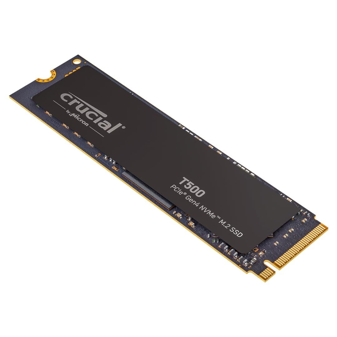Crucial T500 SSD 1TB PCIe Gen4 NVMe M.2 Interne Festplatte, bis 7300 MB/s, TLC NAND, kompatibel mit Laptop und Desktop, Microsoft DirectStorage - CT1000T500SSD8