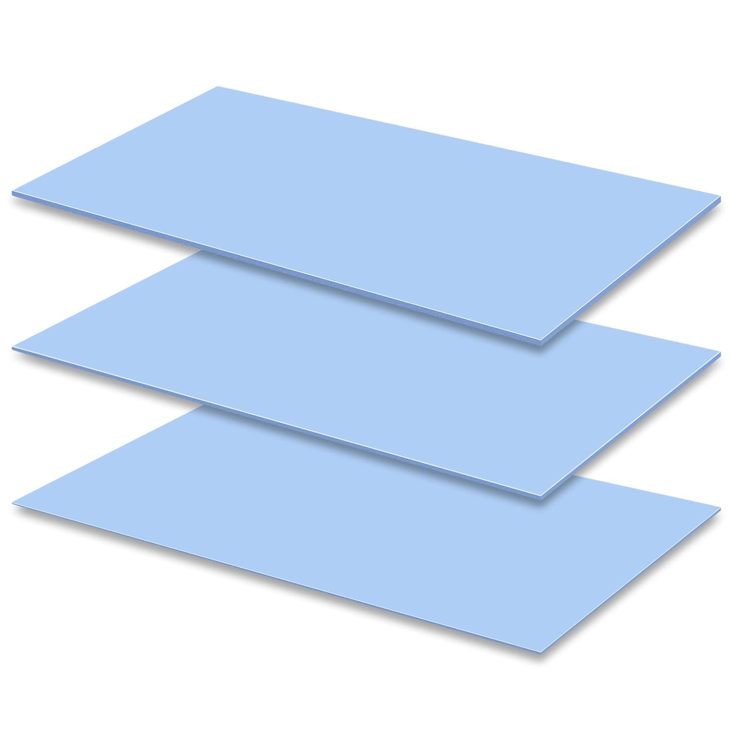 VooGenzek 3 Stücke 200 x 100 mm Wärmeleitende Silikonpads Dicke 0.5/1/1.5mm mit 6.0 W/mk Wärmeleitfähigkeit, Wiederverwendbar Wärmeleitend Silikon Pad, für SSD-CPU-GPU-LED-IC-Chipsatzkühlung