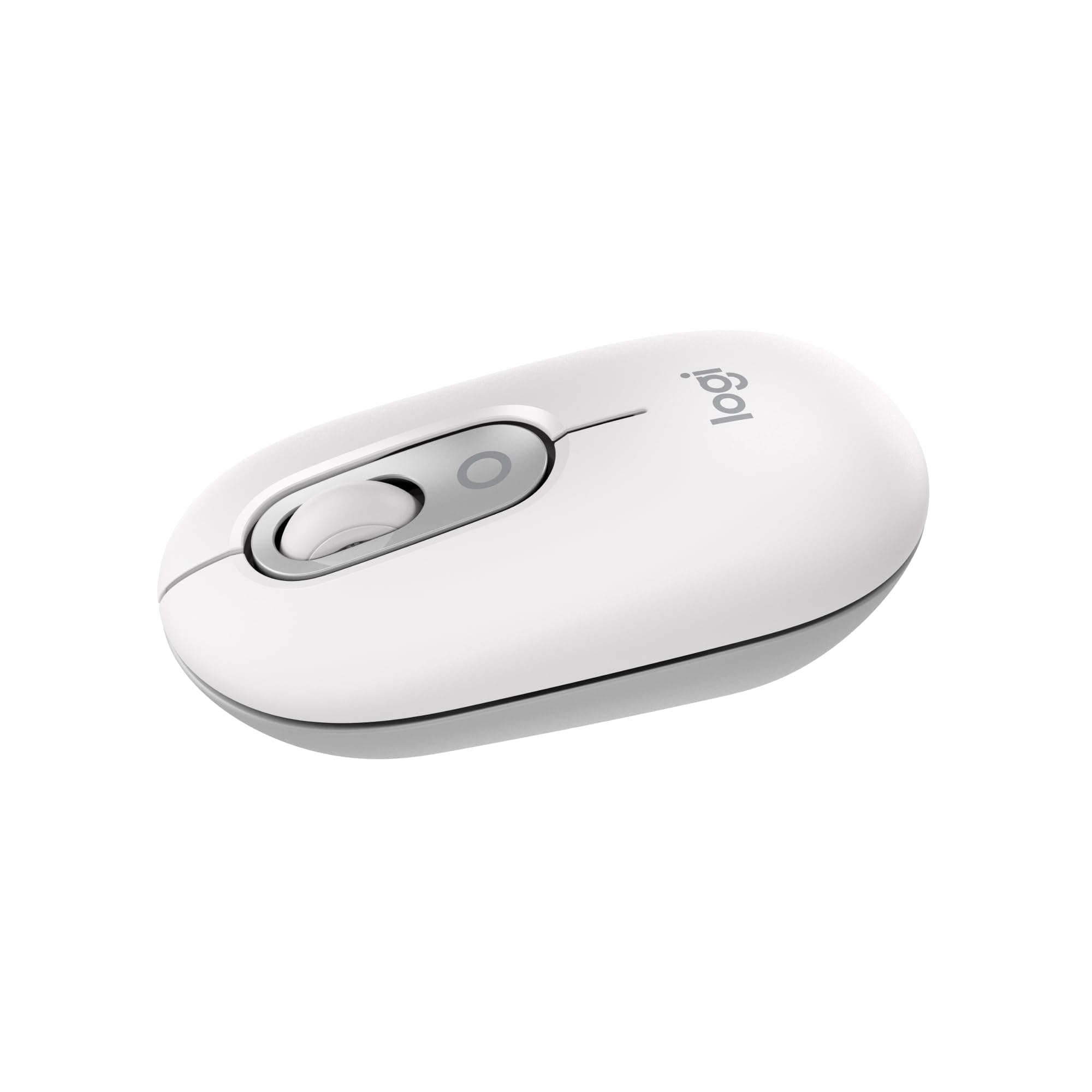 Logitech POP Mouse, kompakte und Mobile kabellose Bluetooth-Maus mit programmierbaren Tasten und leisen Klicks, Easy-Switch für einfaches Umschalten bis zu 3 Geräten, Notebook, Tablet, PC – Grauweiß