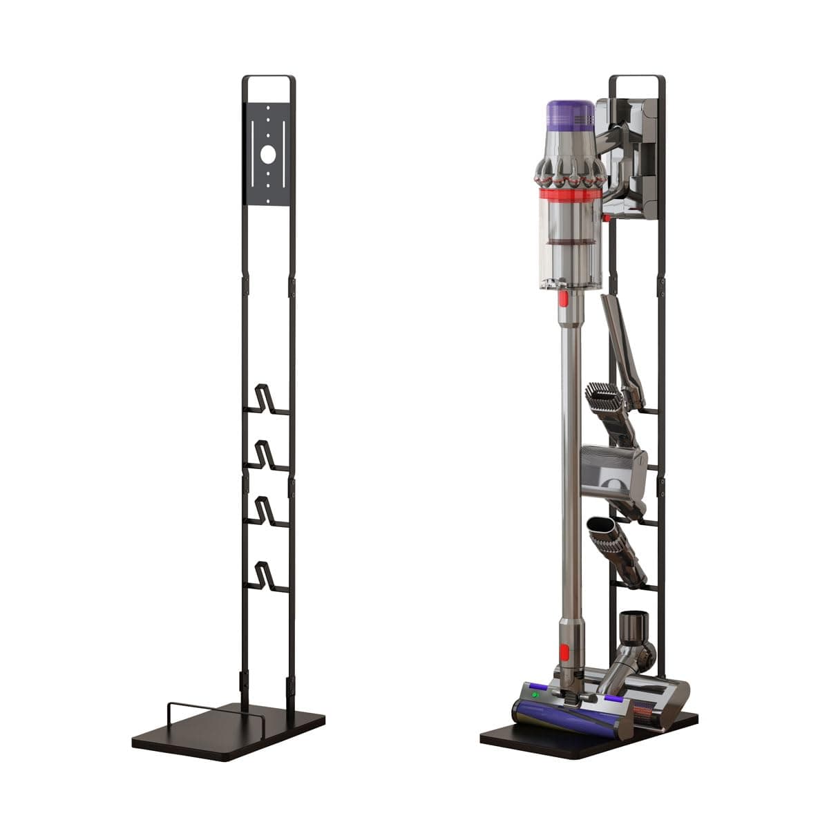 Foho Ständer Halterung Kompatibel für Dyson Gen5 V15s V15 V12 Slim V11 V10 V8 V7 V6, Metallhalterung, Kein Bohren, Beweglich, Kann Staubsauger und Alle Zubehörteile Speichern