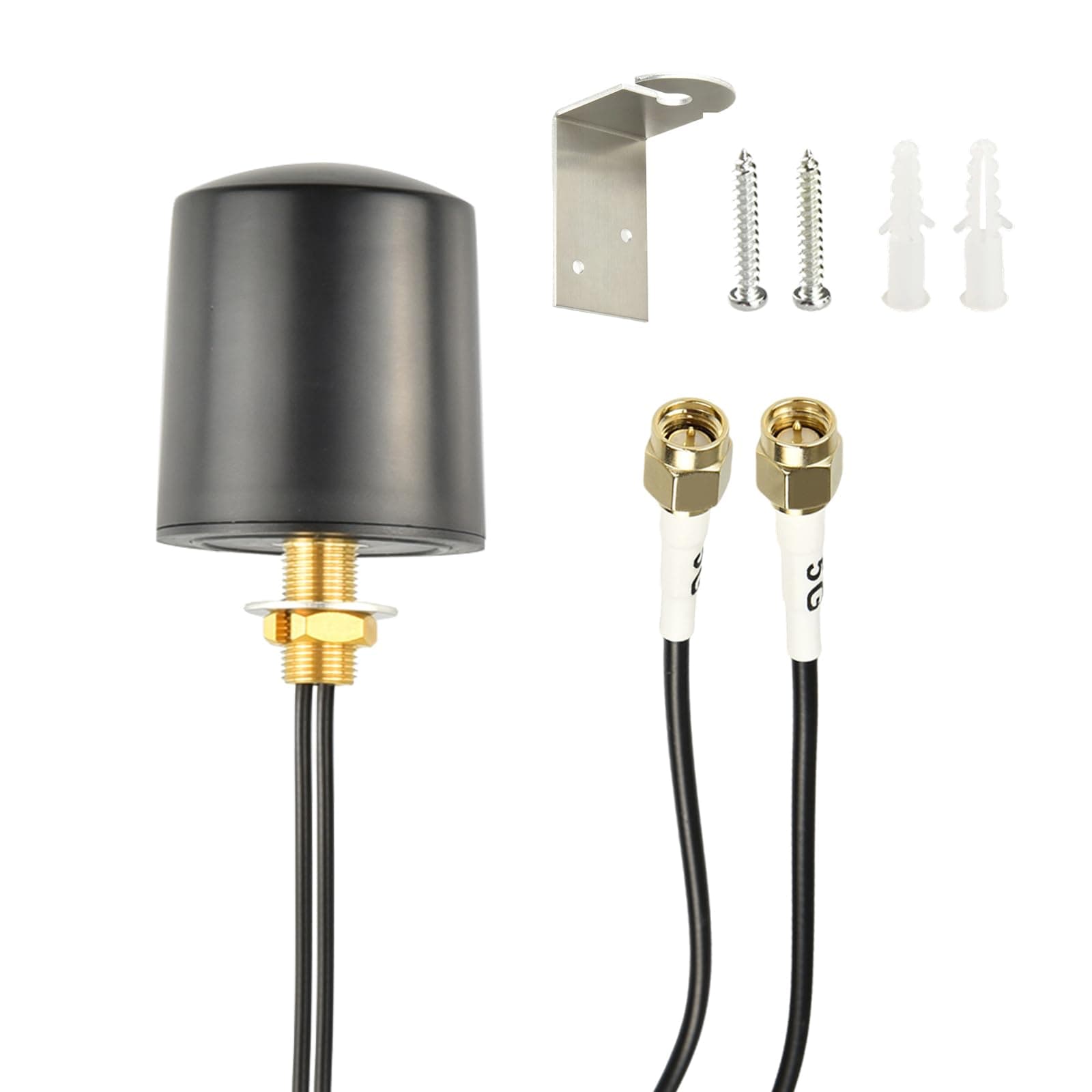 BOOBRIE 600-6000 MHz MIMO 5G LTE-Antenne Outdoor 4G 5G LTE-Antenne Externe Omnidirektionale 5 dBi mit 5M Dual-SMA-Stecker Low Loss BMR100 Koaxialkabel für 4G/5G-Router, WLAN, IoT und Mobilfunknetze