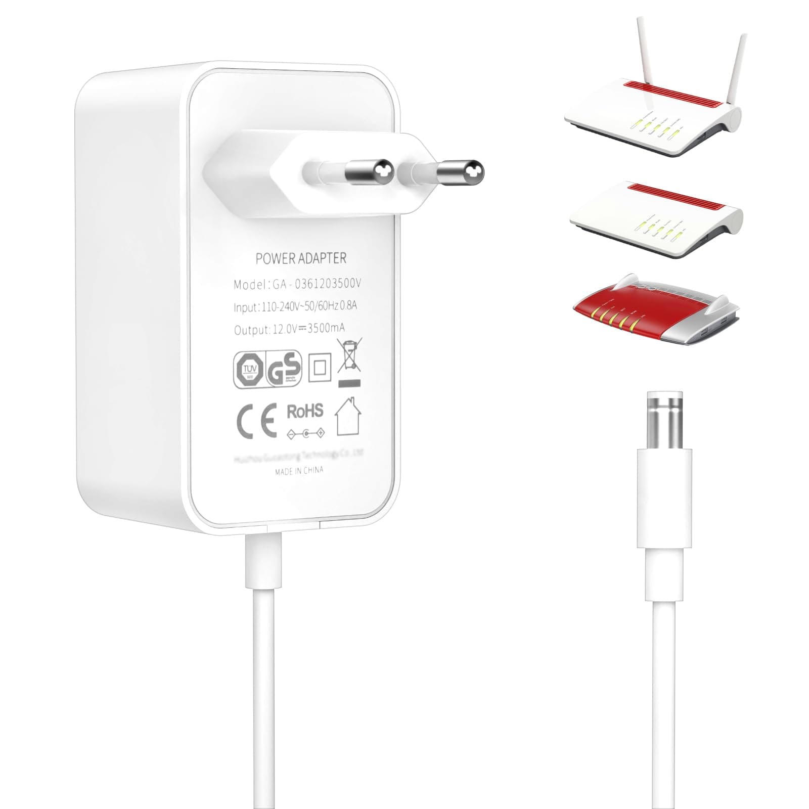 12V 3,5A Netzteil Ladegerät Kompatibel für AVM Fritz!Box 7590, 7560, 7540, 7530, 7510, 7490, 7430 7390, 6690, 6490, 5590, 5530 WLAN Router und Telekom Speedport Smart Steckernetzteil.