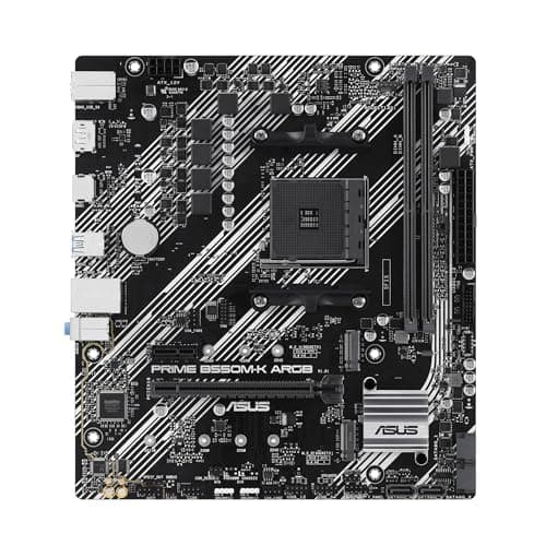 ASUS Prime B550M-K ARGB Gaming Mainboard Sockel AMD AM4 (mATX, PCIe 4.0, 2X M.2, DisplayPort, HDMI, SATA 6Gbit/s, Aura Sync)