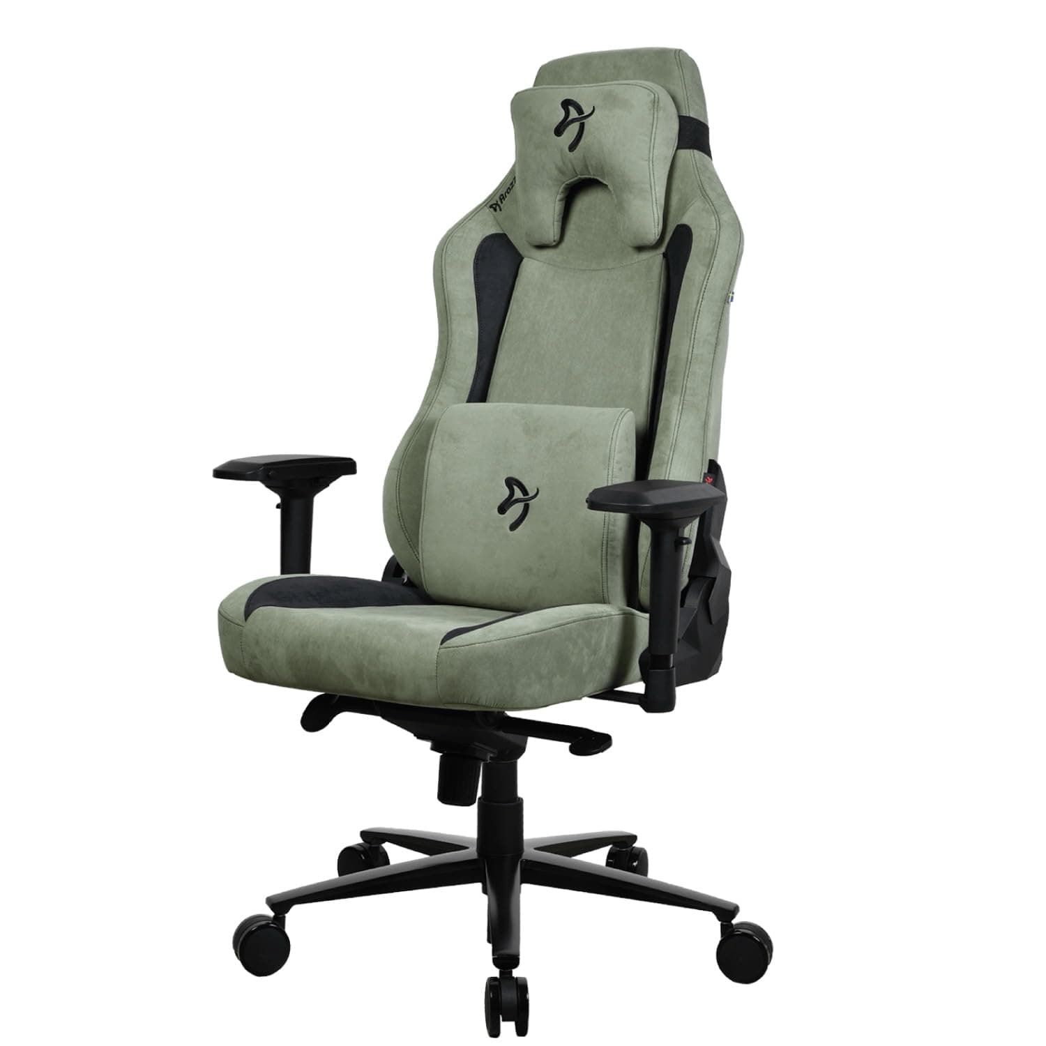 Arozzi Vernazza Supersoft™ Luxuriöser Gaming- oder Bürostuhl aus strapazierfähigem Stoff, weiche Memory-Schaum-Lenden- und Nackenkissen, Tragkraft: 145 kg, 4D-Armlehnen – (Forest)