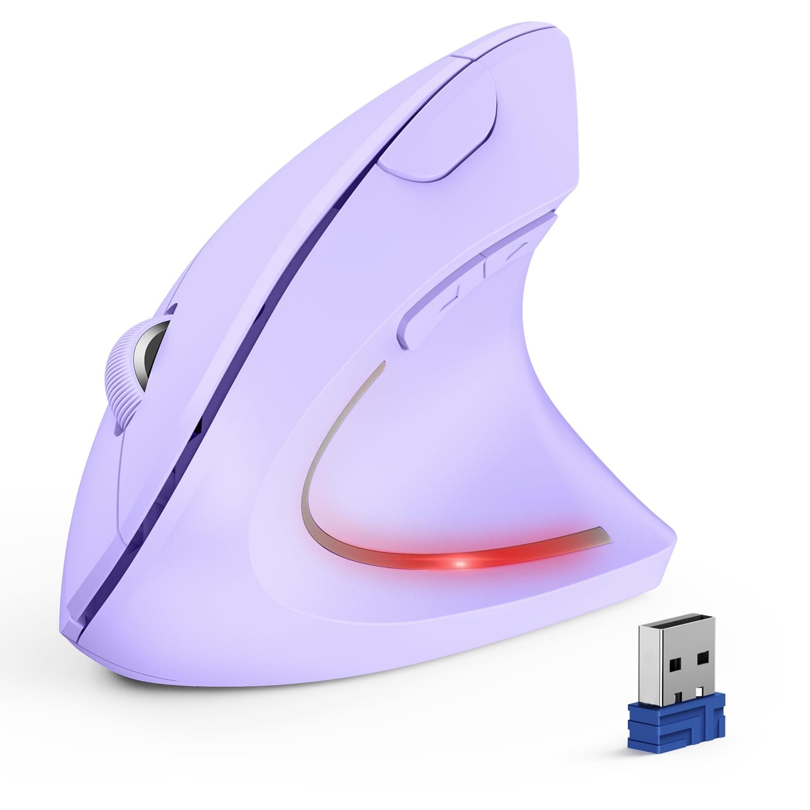 TECKNET Ergonomische Maus, Kabellose Bluetooth Vertikale Maus(BT 5.0+BT 3.0+2.4G), 6 Einstellstufen bis 4800 DPI, Optisch Leise Wireless Mouse für Laptop/PC/Mac/Tablet/iPad(Win/Android/iOS), 6 Tasten