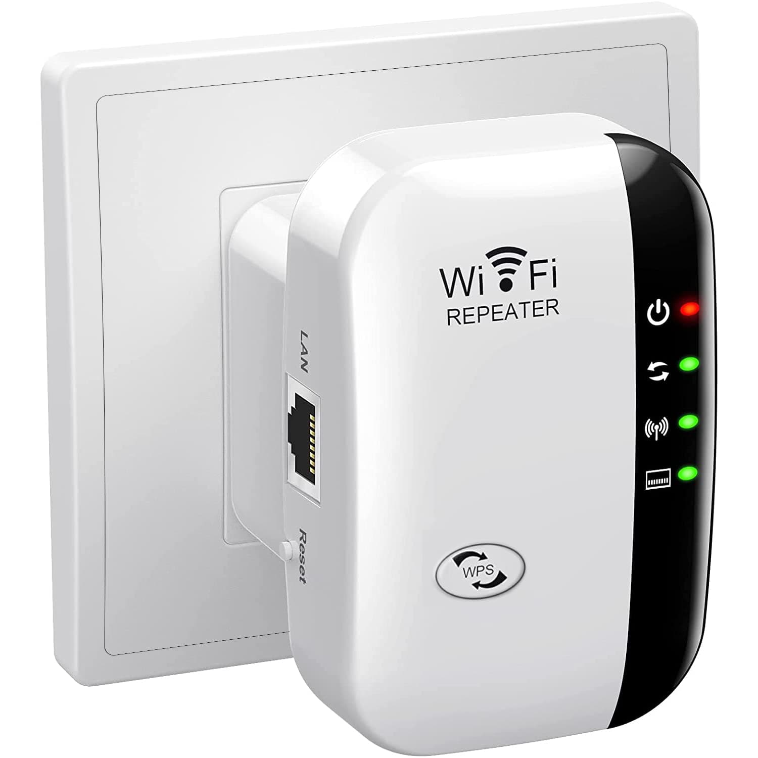 WiFi Extender Booster, WLAN Repeater WLAN Verstärker WiFi Extender bis zu 5000sq.ft Mit Repeater/AP Modus, Long Range Amplifier mit Ethernet Port zu Allen WLAN Geräten, 1-Key Setup, Access Point