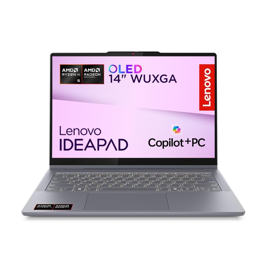 Lenovo IdeaPad 5 2-in-1 AI Laptop | Copilot+ PC | 14" WUXGA Touch Display | AMD Ryzen AI 5 340 | 16GB RAM | 512GB SSD | AMD Radeon Grafik | Win11 | QWERTZ | Luna Grau | 3 Monate Premium Care
