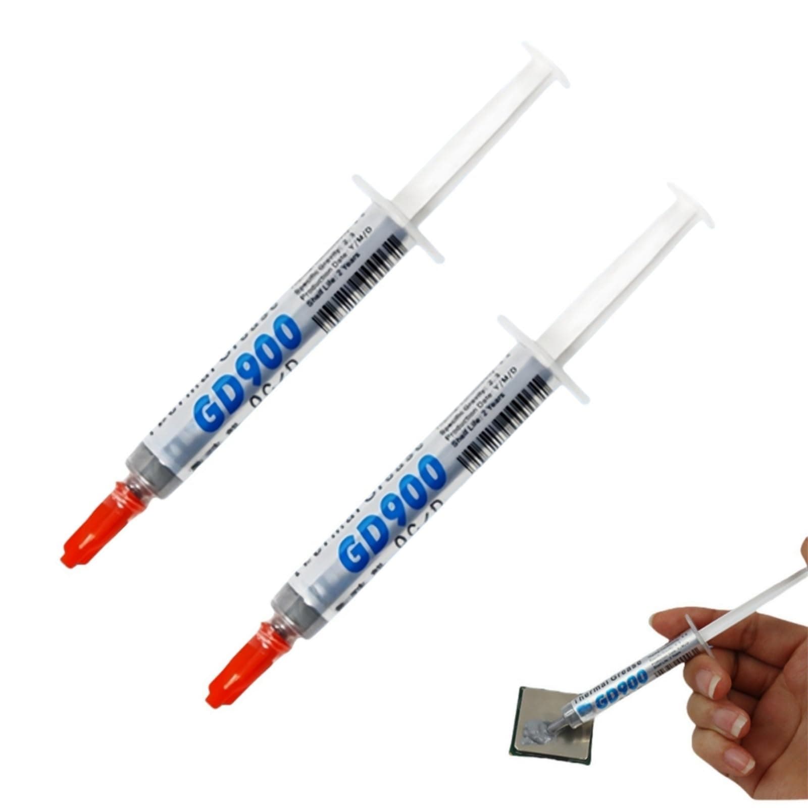 3g*2pcs Premium Performance Wärmeleitpaste für alle Prozessoren (CPU, GPU - PC, PS4), sehr hohe Wärmeleitfähigkeit, sichere Anwendung Nicht leitend für anspruchsvolle Anwendungen und Overclocking