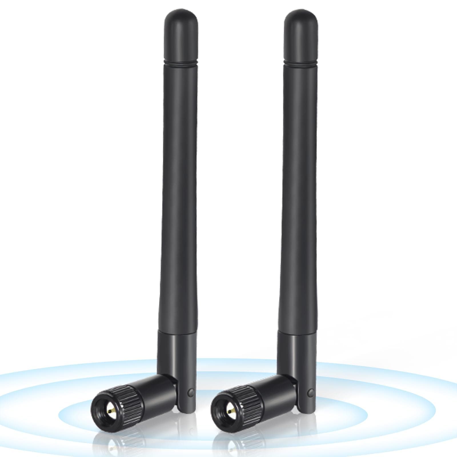 Bingfu Dual Band WiFi Antenne 3dBi SMA Stecker Antenne (2er-Pack) für WiFi Router, Wireless Netzwerkkarte, USB Adapter, Sicherheits-IP-Kamera, Videoüberwachungsmonitor, Bluetooth-System