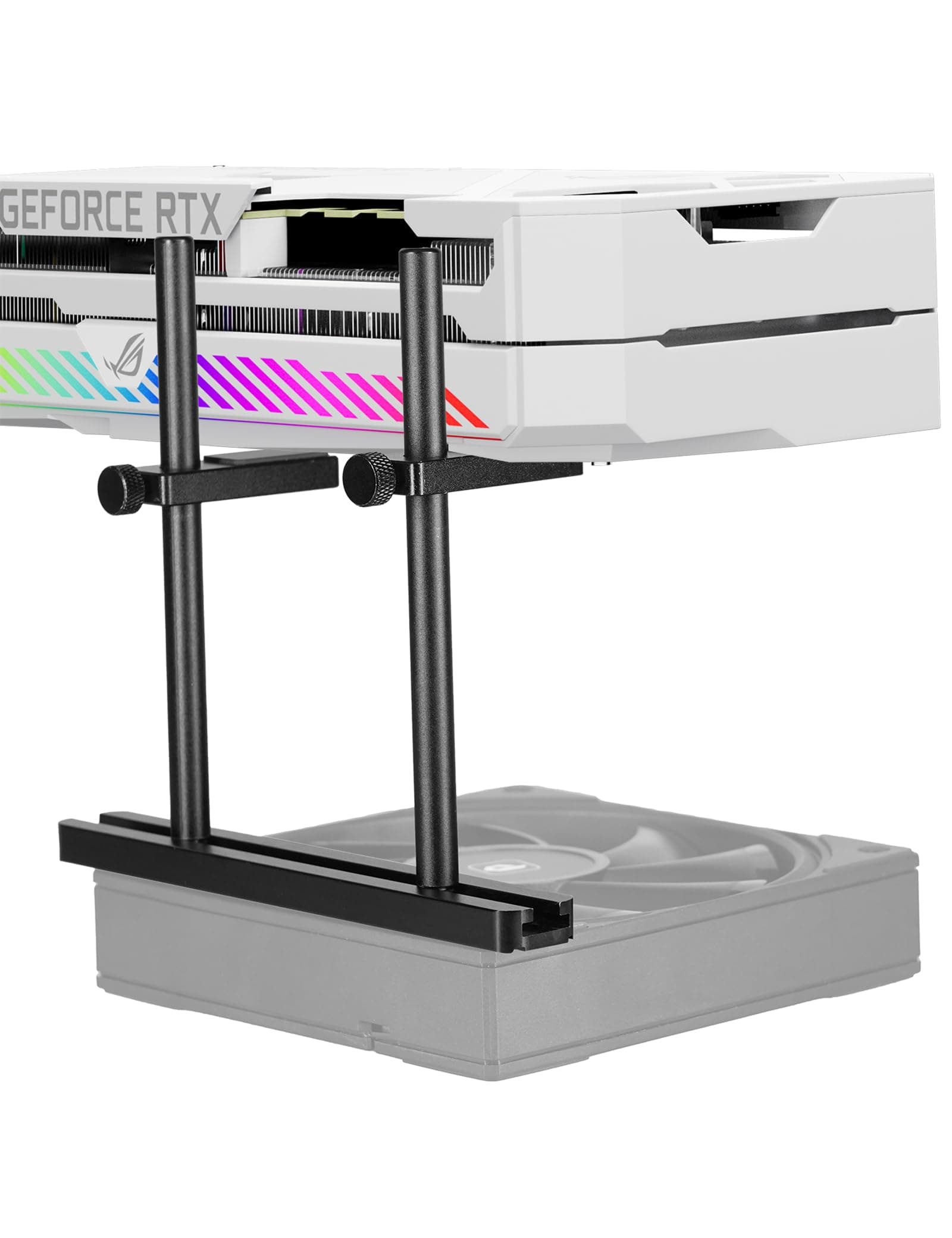 upHere GBS2 Grafikkarten Halterung,Gleitschiene,Doppelstange,GPU Höhenverstellbare,Verschiebbar,GPU Halterung,Grafikkarten Halter für Computerkomponenten,GPU Support,Aluminium(128 mm)