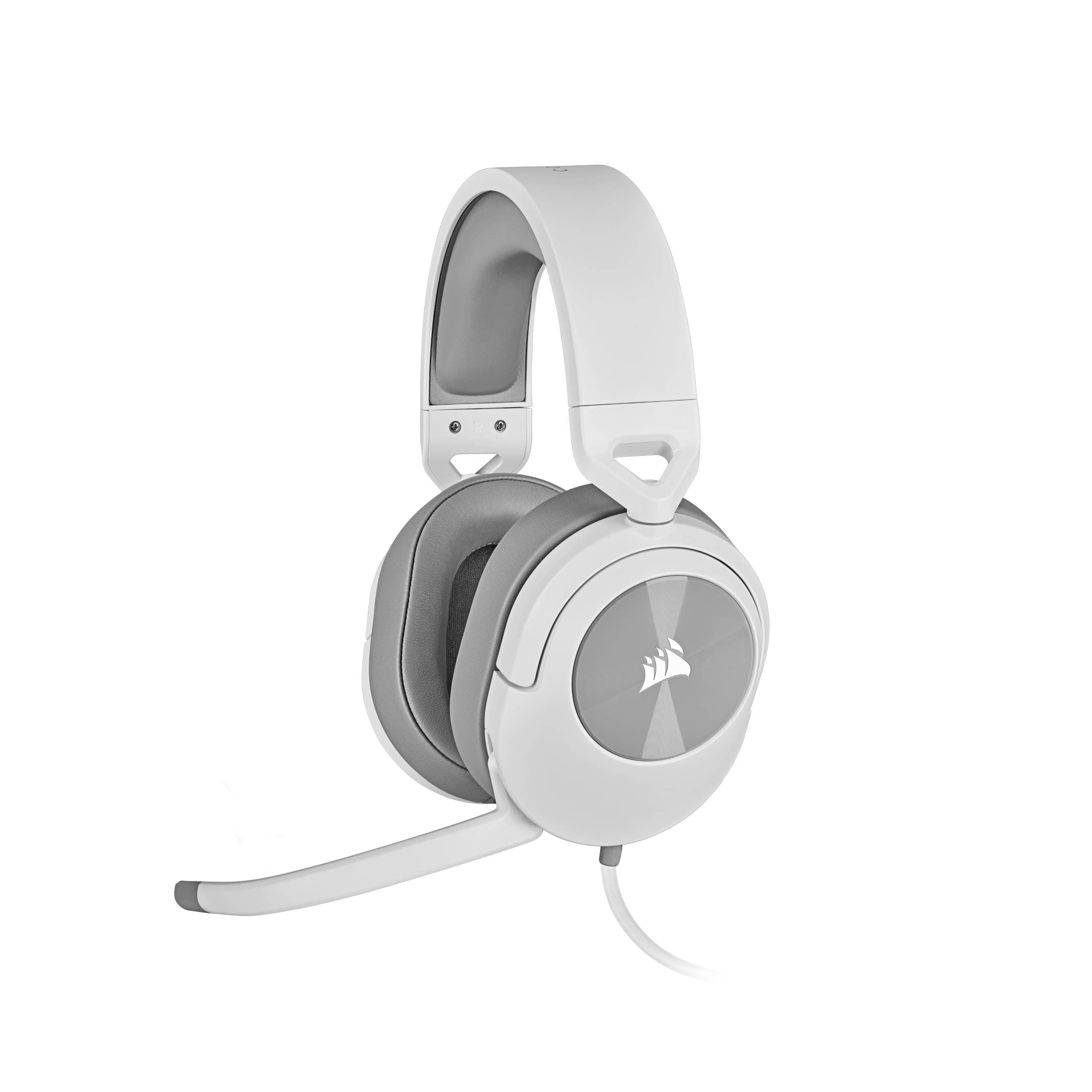 Corsair HS55 Surround Leichtes Kabelgebundenes Multiplattform-Gaming-Headset - Dolby 7.1 Surround Sound - iCUE-Kompatibel - PC, Mac, PS5, PS4, Xbox, Nintendo Switch, Mobile - Weiß