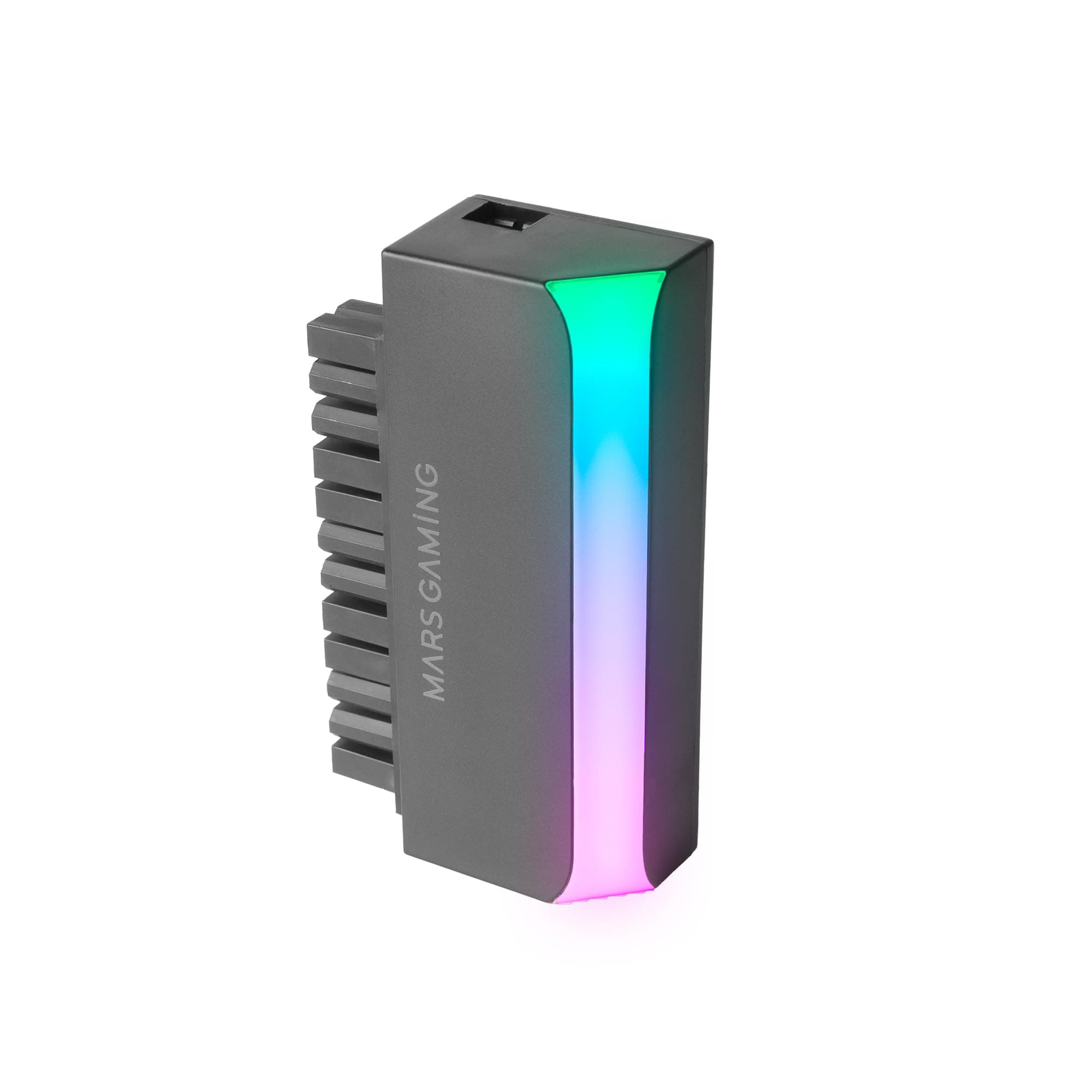 Mars Gaming MCA-L24, 24 PIN 90° ATX Adapter, 5V 3-PIN ARGB Beleuchtung, Motherboard Power Adapter, Plug & Play Installation, Universelle Kompatibilität, Schwarz