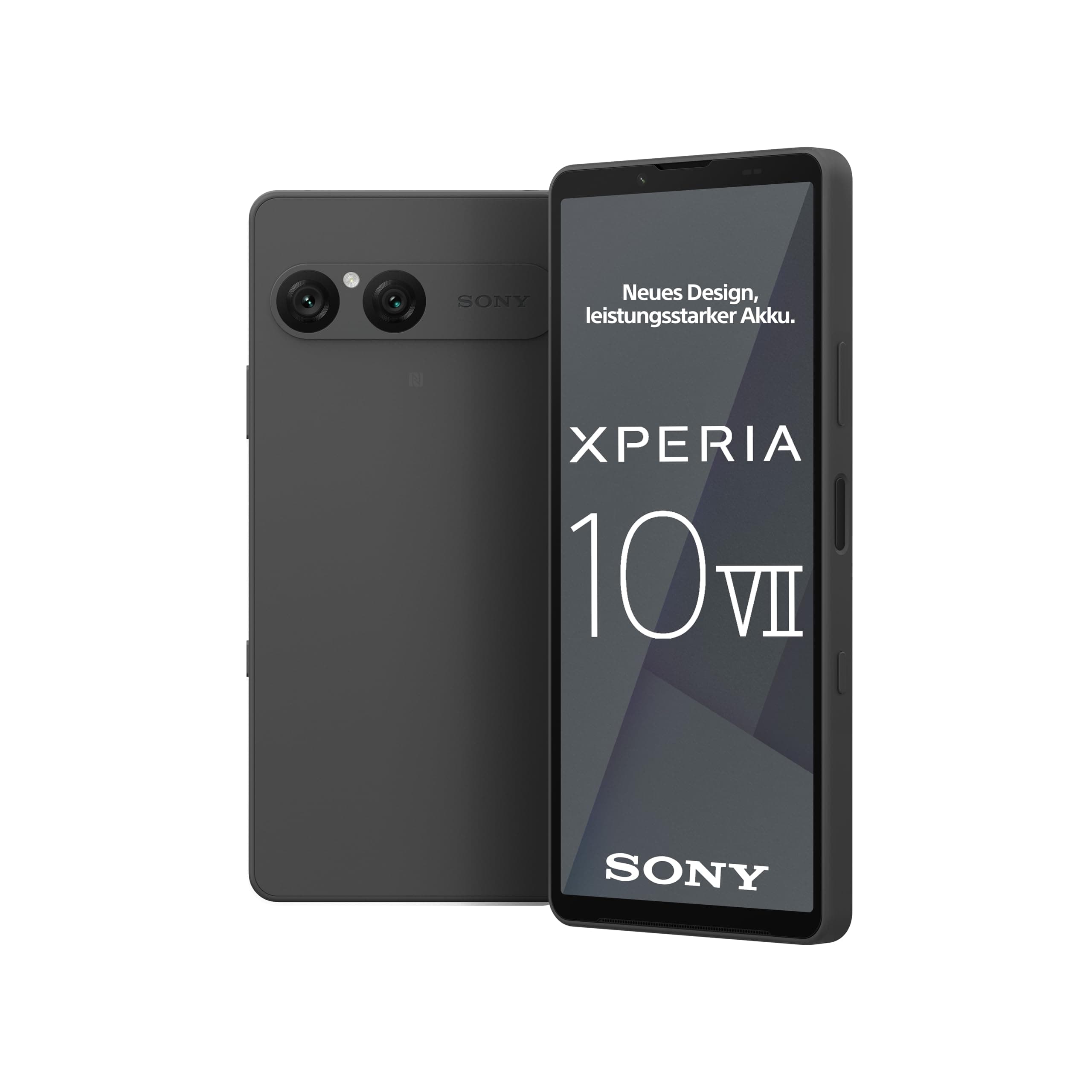 Sony Xperia 10 VII - 6,1" 19,5:9 OLED mit 120 Hz, Lange Akkulaufzeit - 5.000 mAh Akku, DREI Brennweiten, 3,5mm Audio, Android 15, IP65/68, Dual SIM hybrid, Charcoal Black