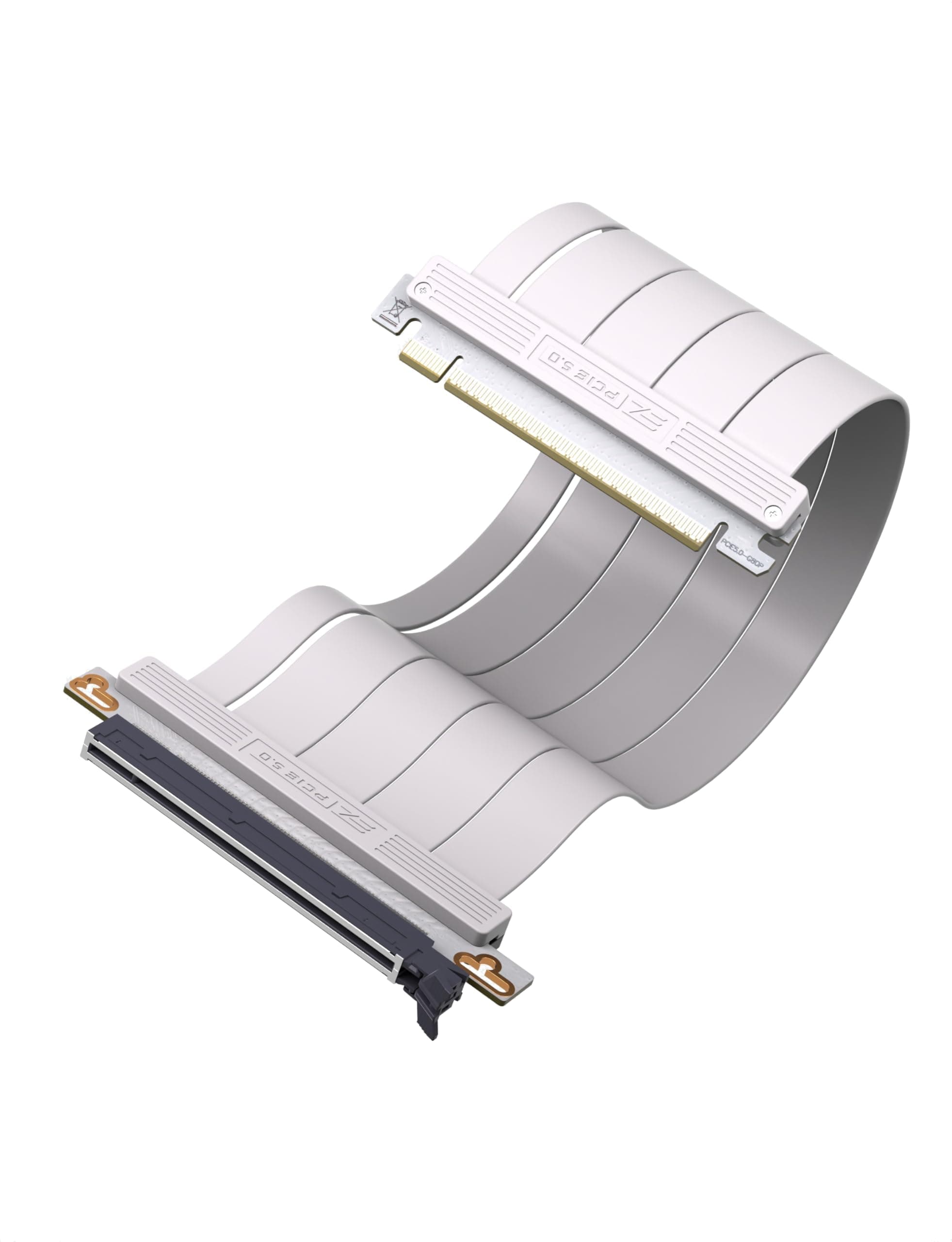 EZDIY-FAB PCIe 5.0 X16 Riser-Kabel,128 GB/s Bandbreite,für RTX 50/RTX 40,RX 9000/RX 7000 GPUs,PCIe-Erweiterungskarte, abwärtskompatibel mit 4.0/3.0,Vertikale GPU-Montage,Gerade-30cm,Weiß