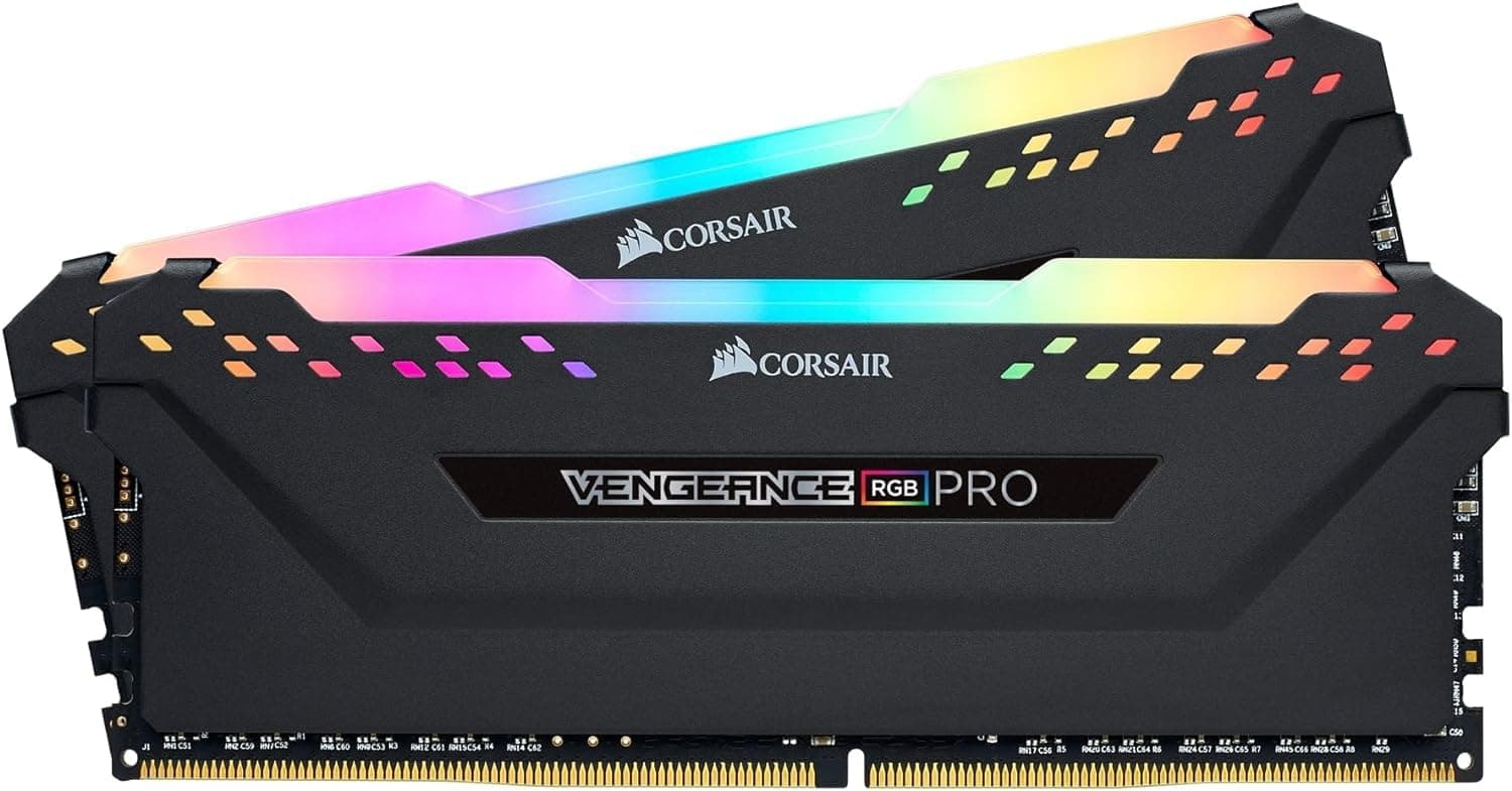 Corsair Vengeance RGB PRO DDR4 RAM 32GB (2x16GB) 3200MHz CL16 AMD Intel XMP 2.0 iCUE Kompatibler Computerspeicher – Schwarz (CMW32GX4M2E3200C16)
