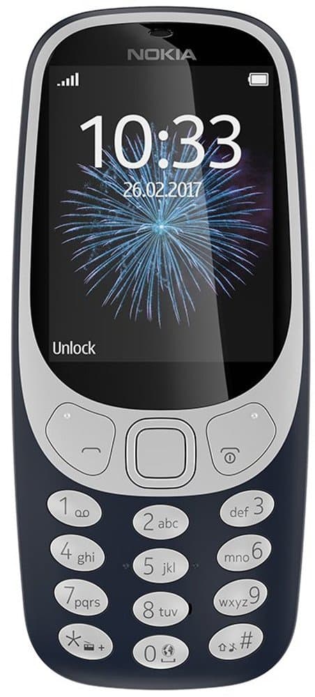 Nokia 3310 2G Mobiltelefon (2,4 Zoll Farbdisplay, 2MP Kamera, Bluetooth, Radio, MP3 Player, Single Sim) dark blue