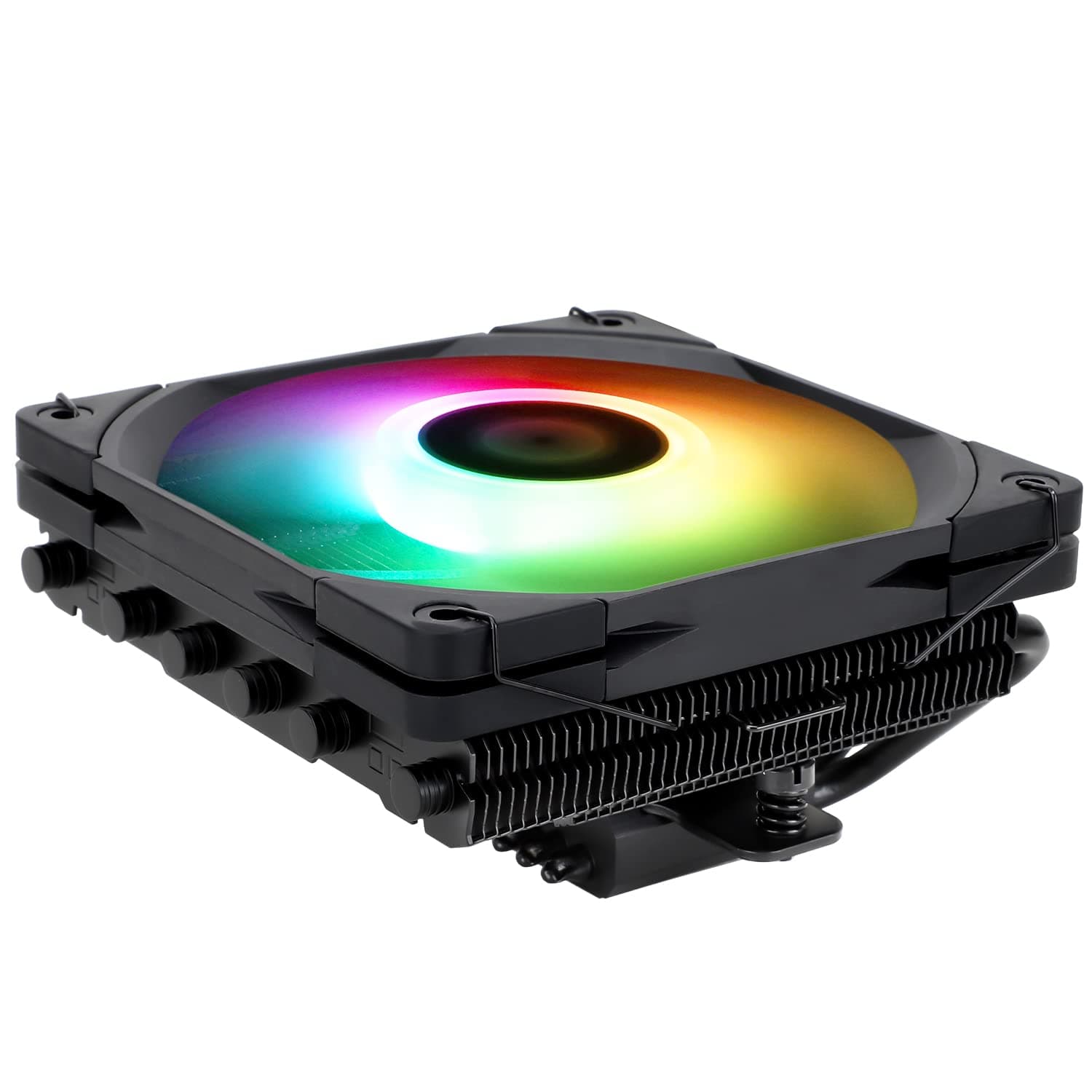 Thermalright AXP120-X67 BLACK ARGB Low-Profile-CPU-Luftkühler mit recht 120-mm-TL-C12015B-S PWM-Lüfter, 6 Heatpipes, 67 mm Höhe, für AMD AM4/Intel LGA 1700/1150/1151/1155/1156/1200/2011/2066