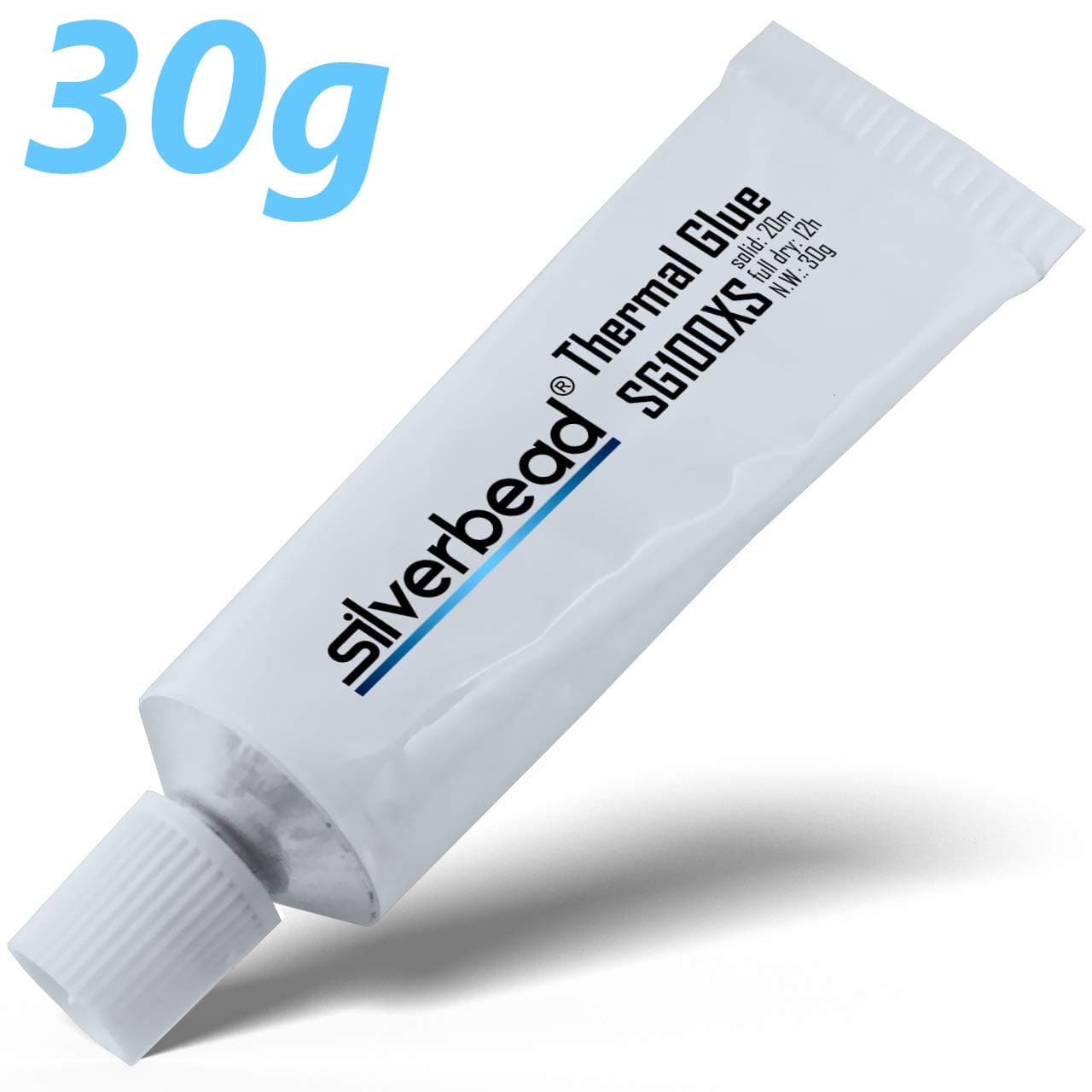 Silverbead Wärmeleitkleber Thermal Glue Adhesive [SG100XS] [30g] Wärmeleitpaste klebend | geeignet für Heatsinks Kühlkörper LED VRAM VRM SMD CPU GPU SMD IC SSD Chipsatz Steuerplatinen und Elektronik