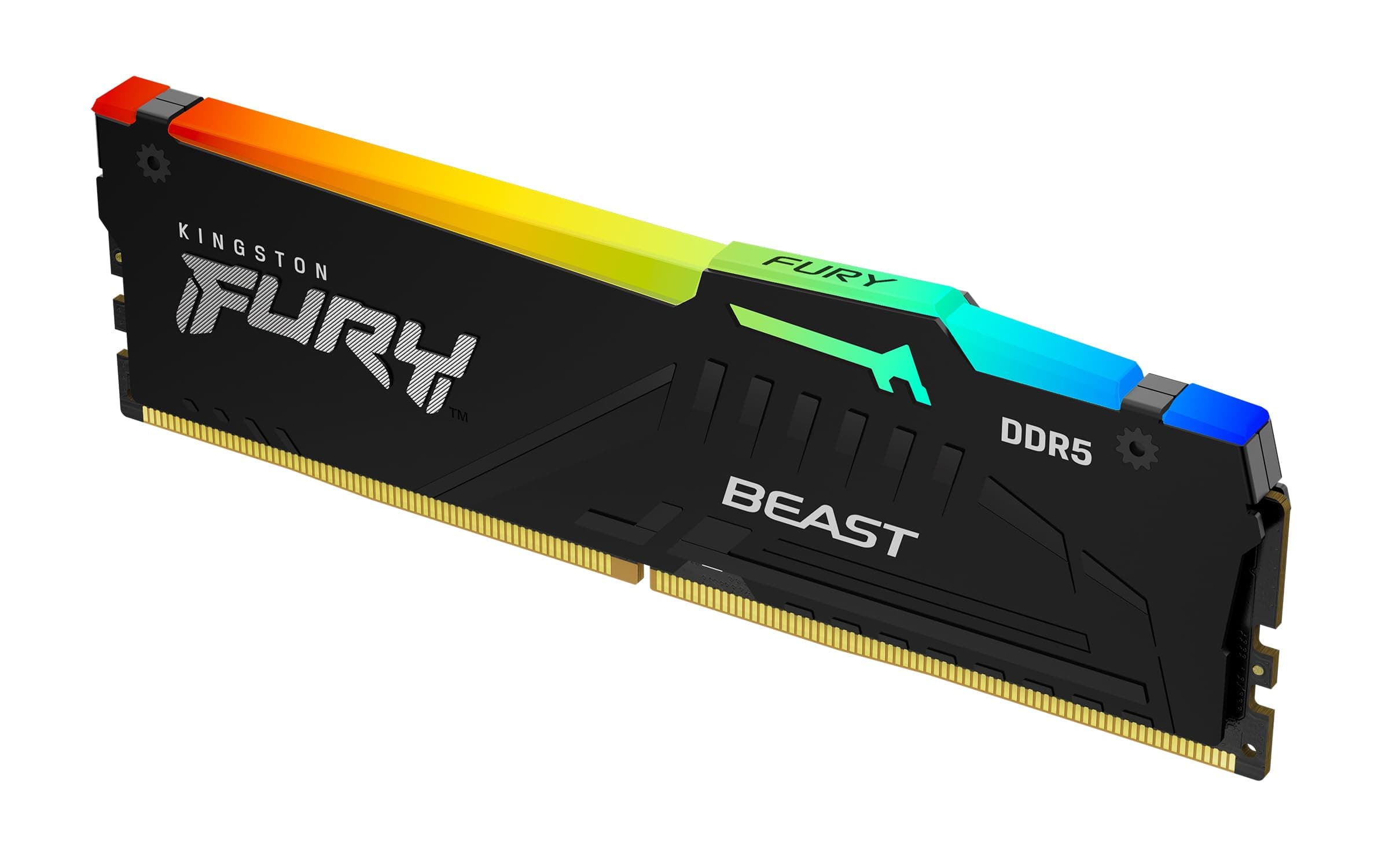 Kingston FURY Beast Schwarz RGB EXPO 16GB 6000MT/s DDR5 CL30 DIMM Desktop Gaming Speicher Einzelnes Modul - KF560C30BBEA-16