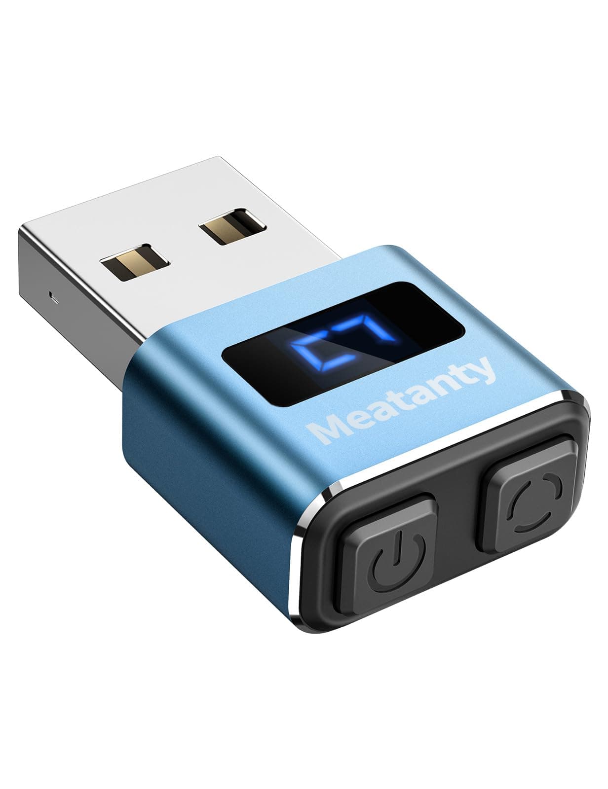 meatanty Metall Tiny Mouse Jiggler, USB Mover, Automatischer Wiggler mit Bildschirm, 3 Modi Maus bewegliches Gerät, Giggler Toggler Jonggler Halten Computer Laptop Wach Büro Fernbedienung - Blau