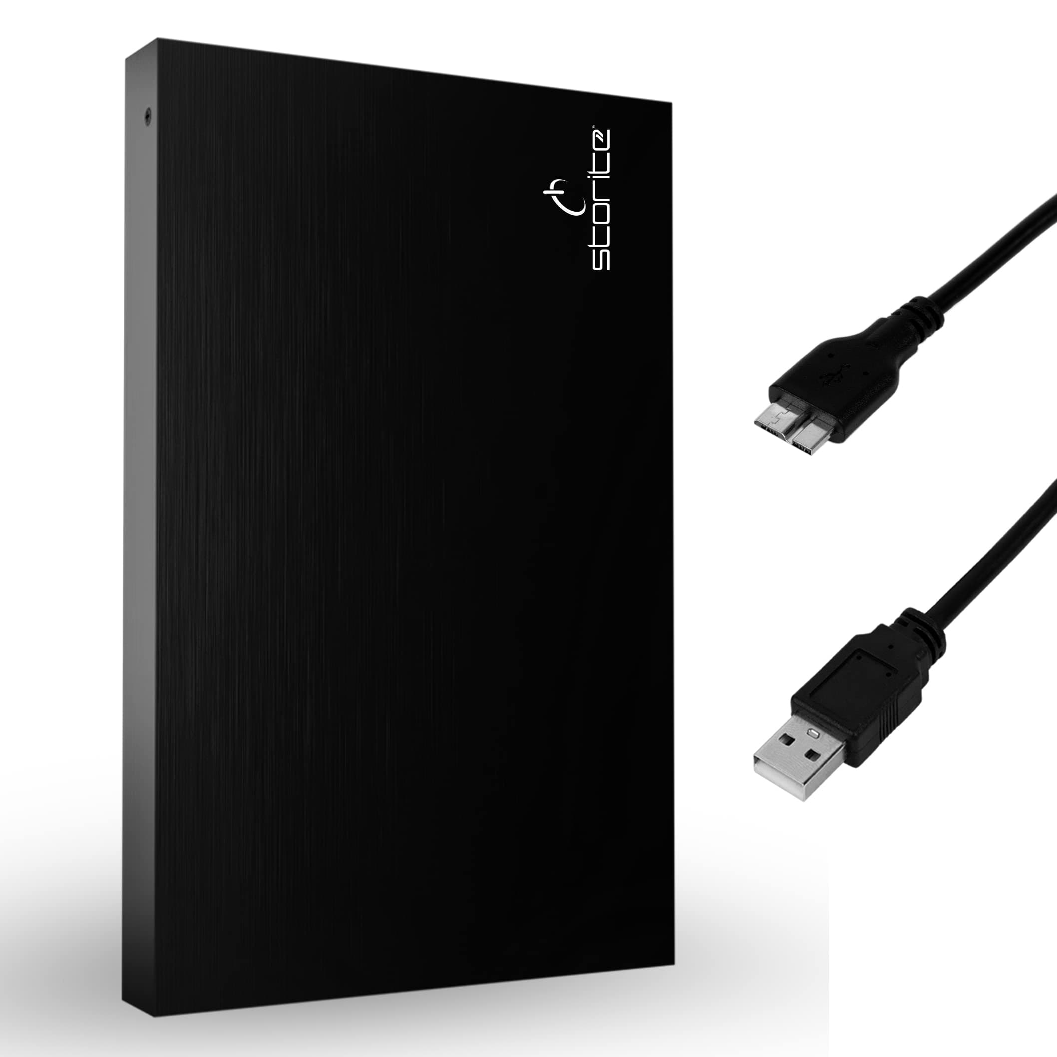 Storite Externe tragbare Festplatte 1TB mit USB 3.0, externer Backup-Speicher, schnelle Datenübertragung, geeignet für PC, Mac, Windows, Gaming, Laptop und Desktop (schwarz)