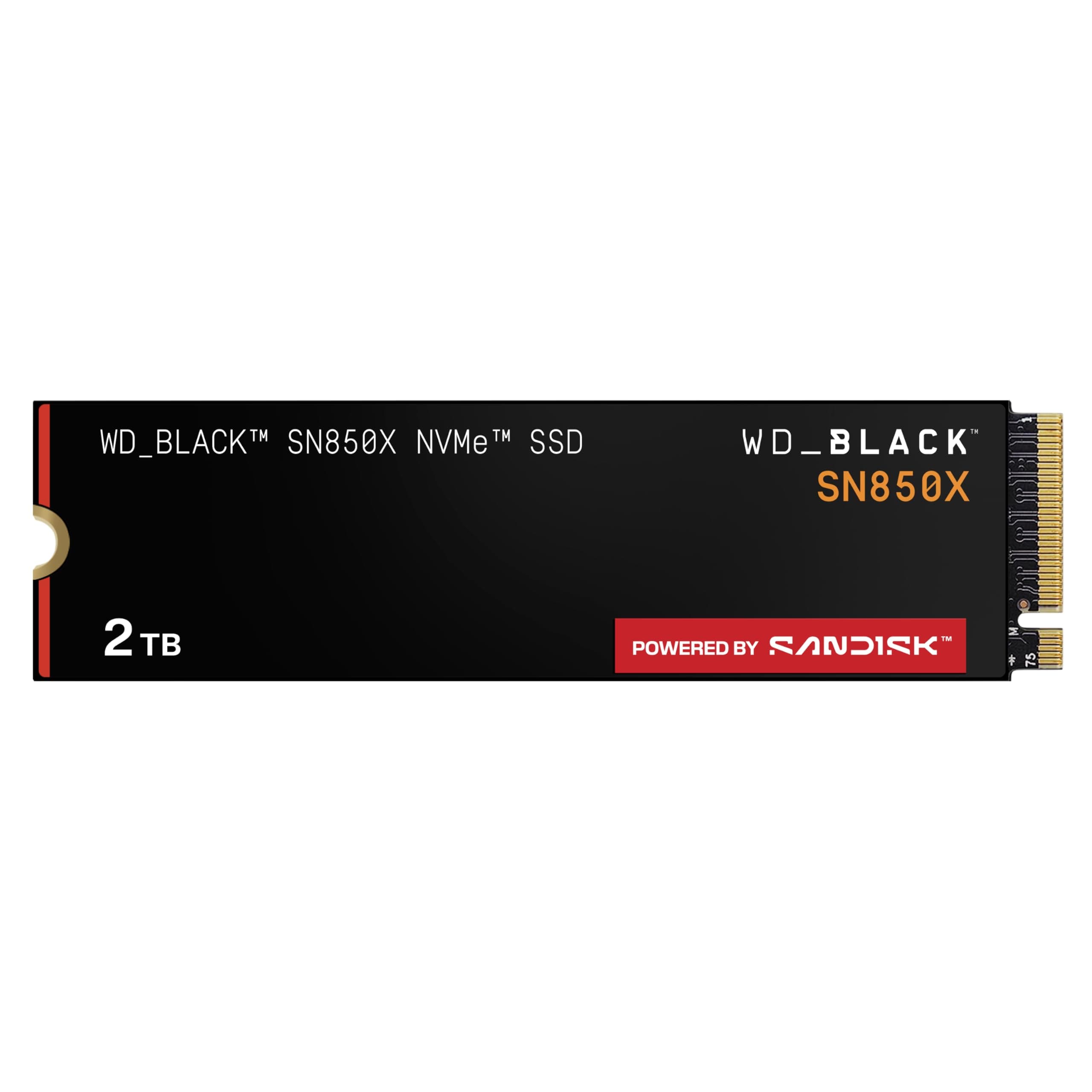 WD_BLACK SN850X NVMe SSD 2 TB interne SSD (Gaming Speicher, PCIe Gen4-Technologie, Lesen 7.300 MB/s, Schreiben 6.600 MB/s) Schwarz